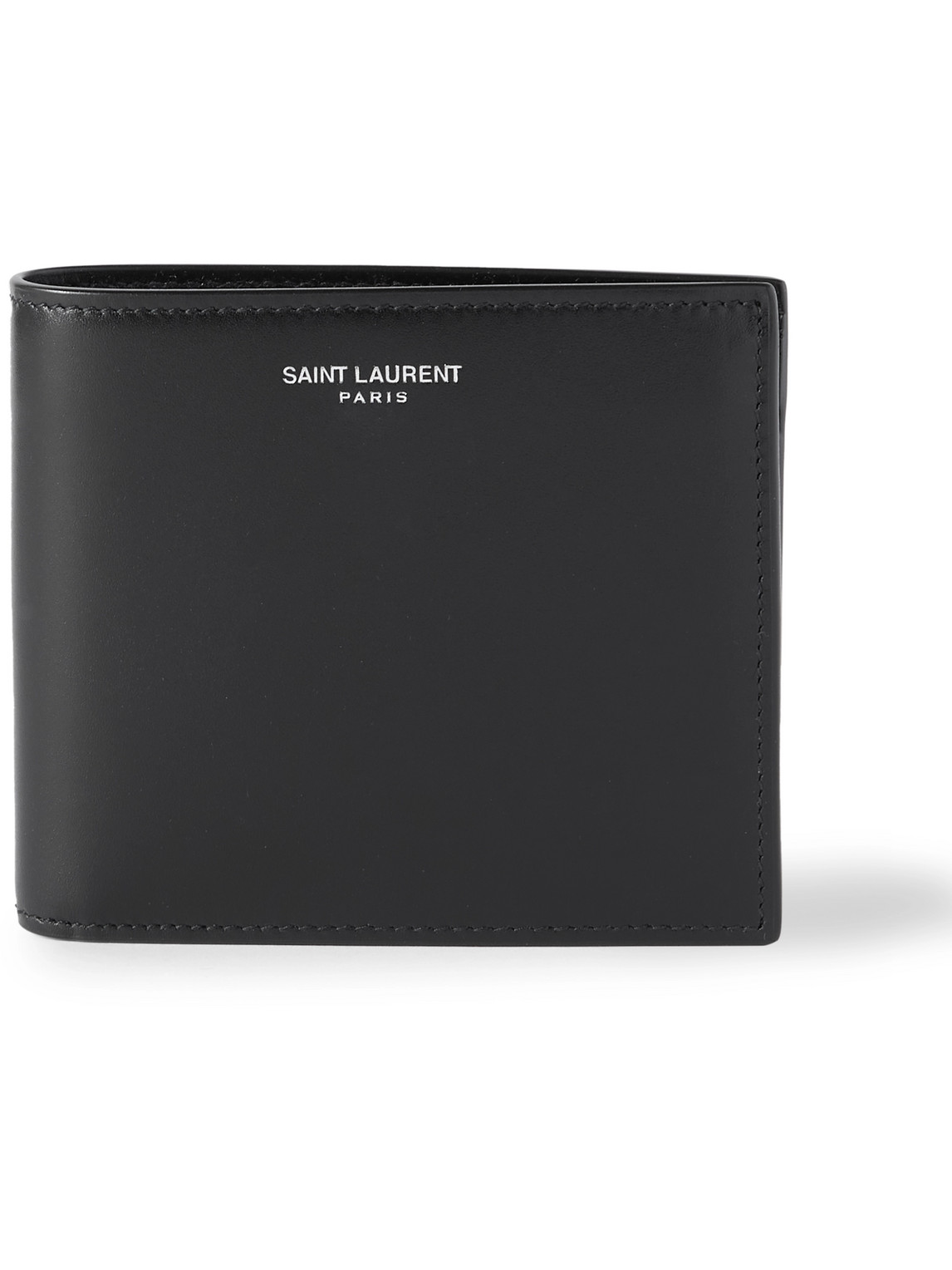 Saint Laurent Ysl-plaque Crocodile-effect Leather Bi-fold Wallet in Black  for Men