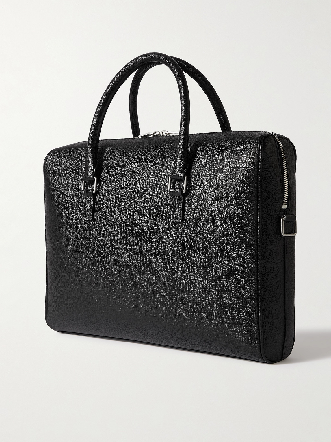 Shop Saint Laurent Full-grain Leather Briefcase In Black