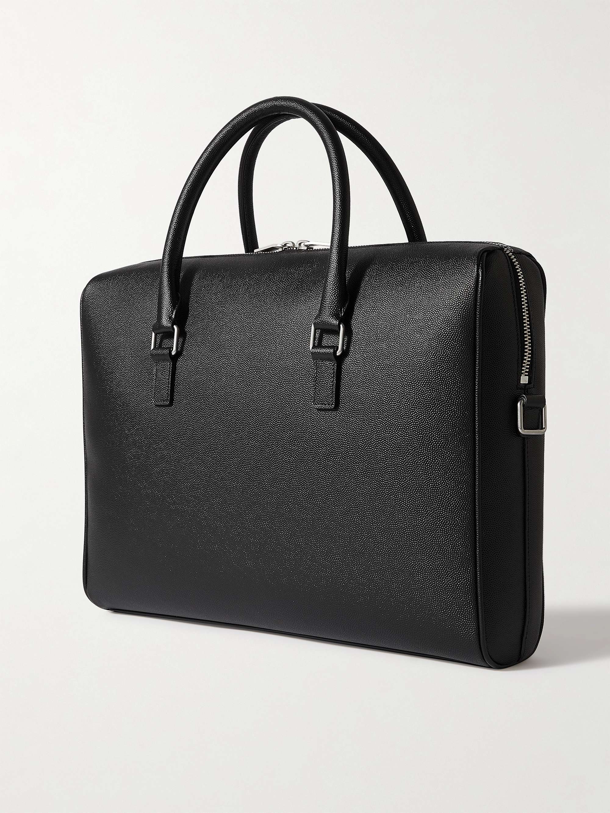 SAINT LAURENT Full-Grain Leather Briefcase for Men | MR PORTER