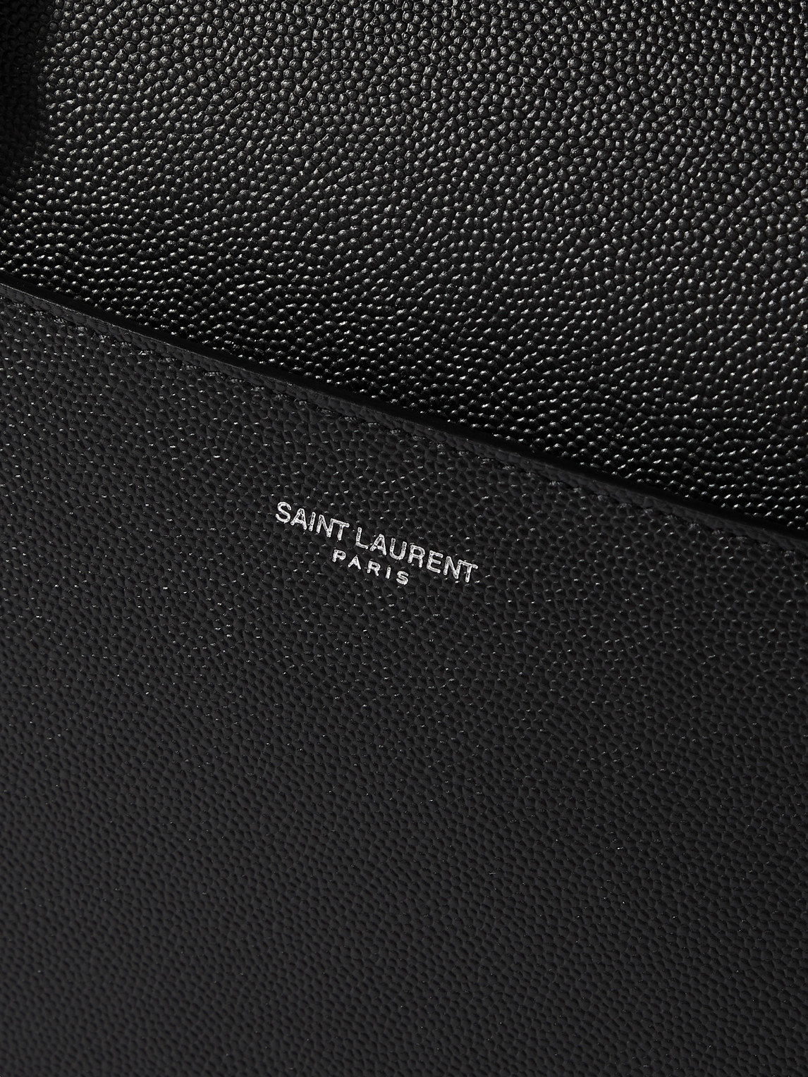 Shop Saint Laurent Full-grain Leather Briefcase In Black