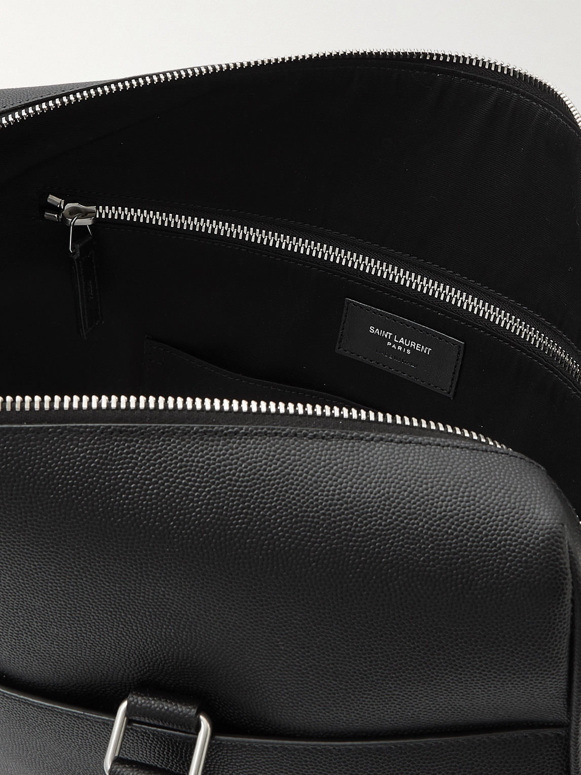 Shop Saint Laurent Full-grain Leather Briefcase In Black
