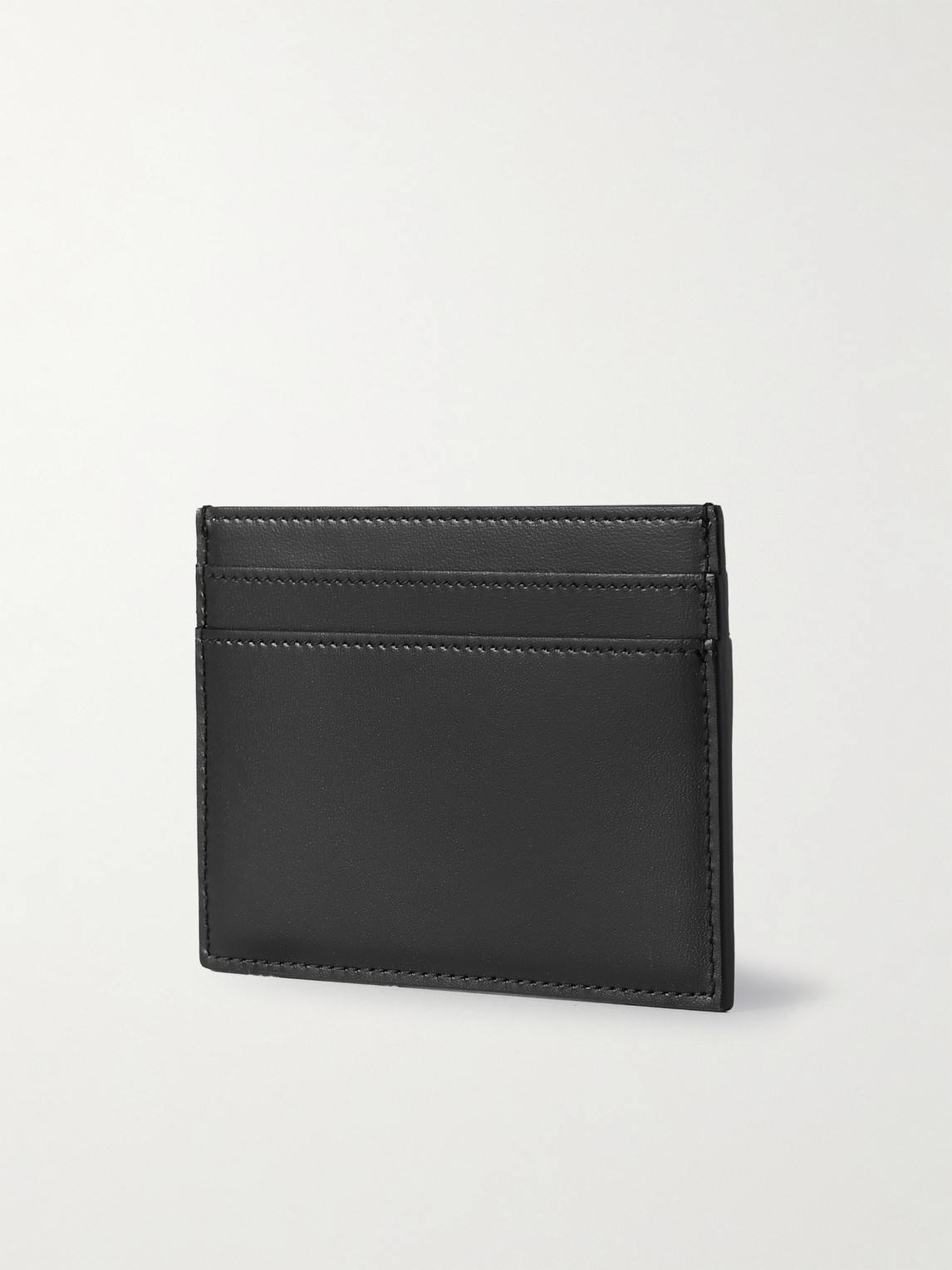 Shop Saint Laurent Logo-appliquéd Leather Cardholder In Black