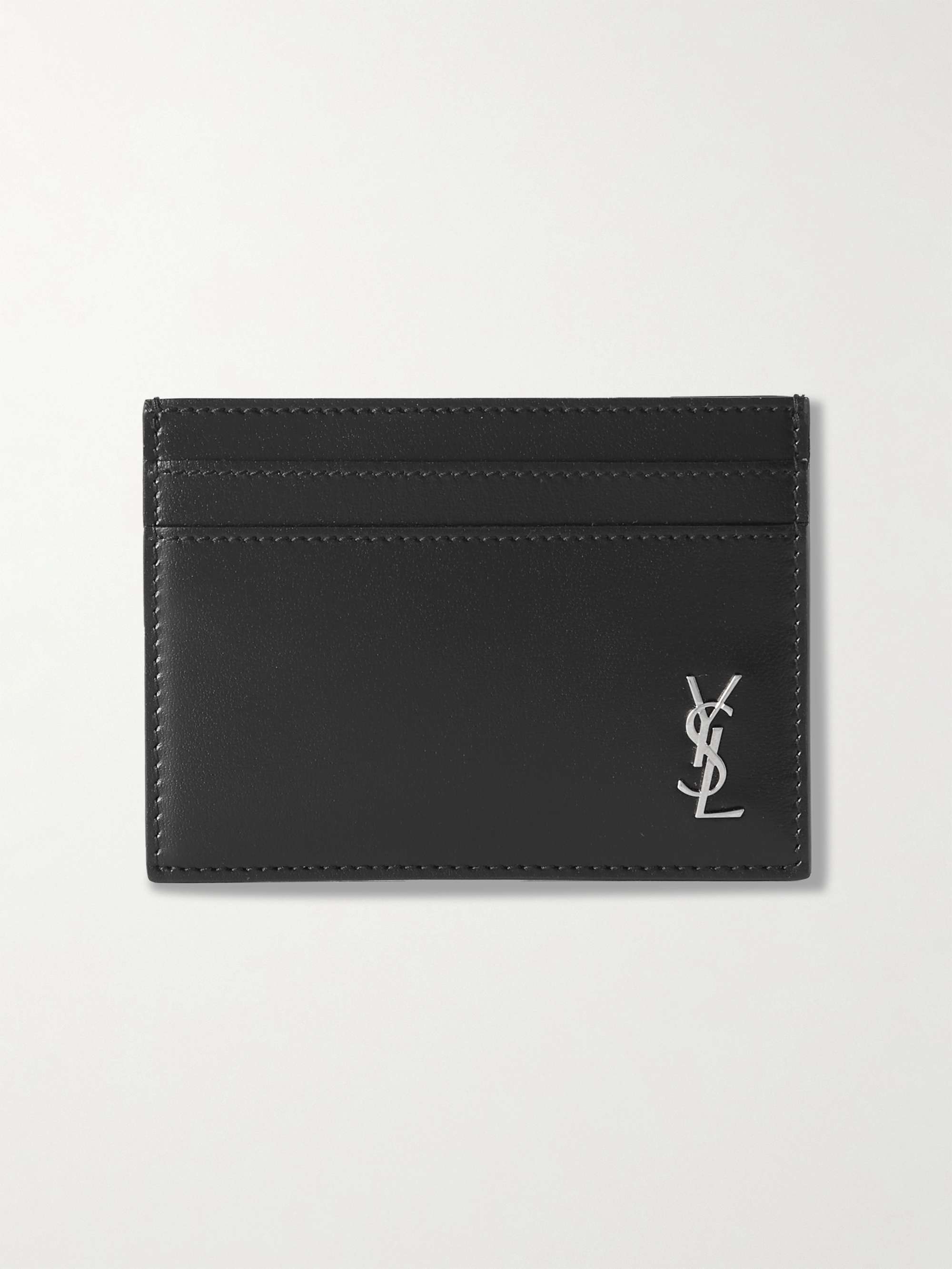 SAINT LAURENT Logo-Appliquéd Leather Cardholder for Men | MR PORTER