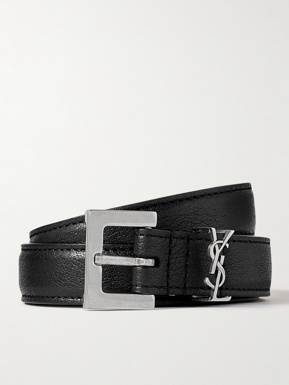 Saint Laurent 2cm Full-Grain Leather Belt - Men