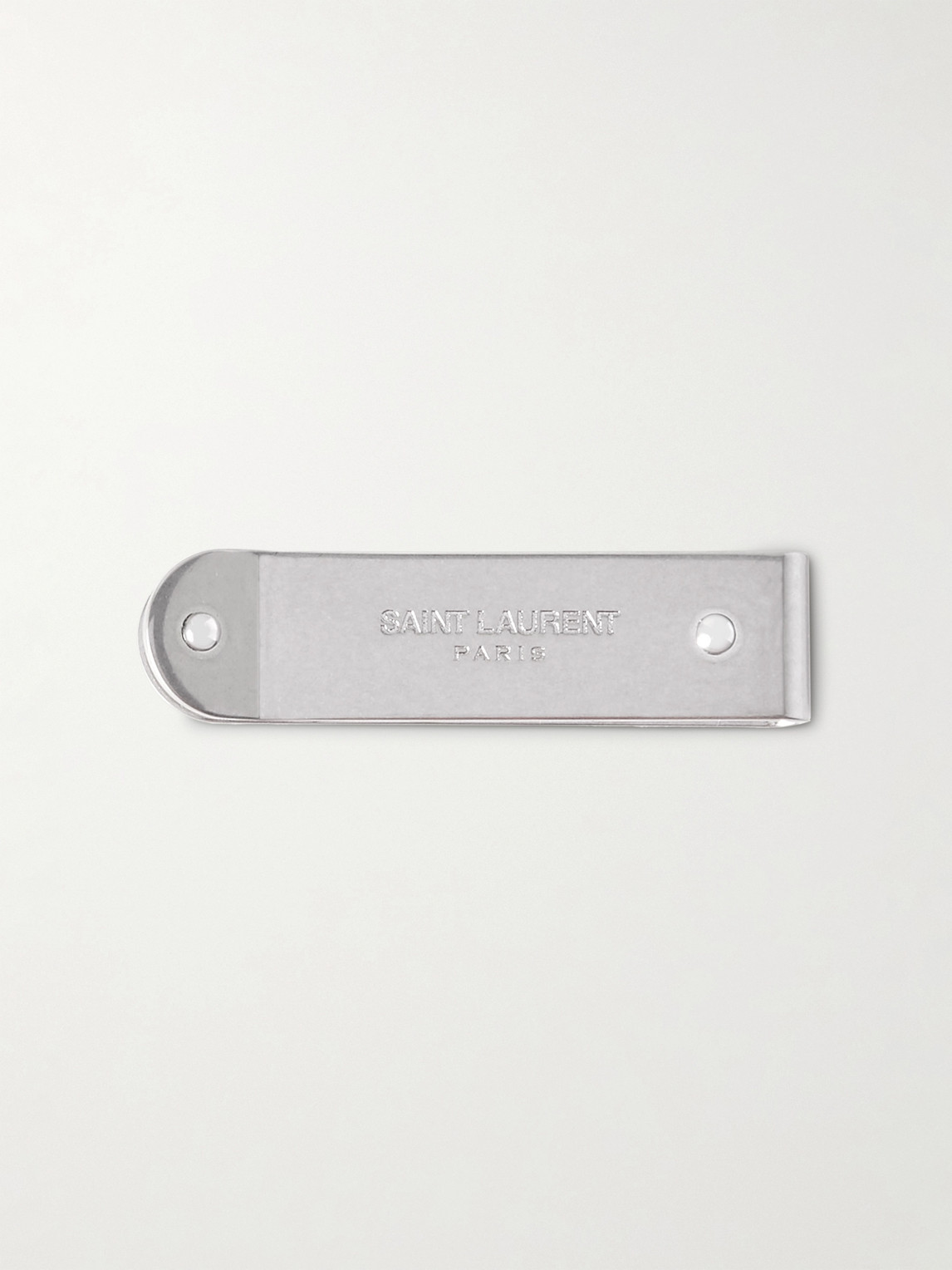 Saint Laurent Logo-engraved Silver-tone Money Clip
