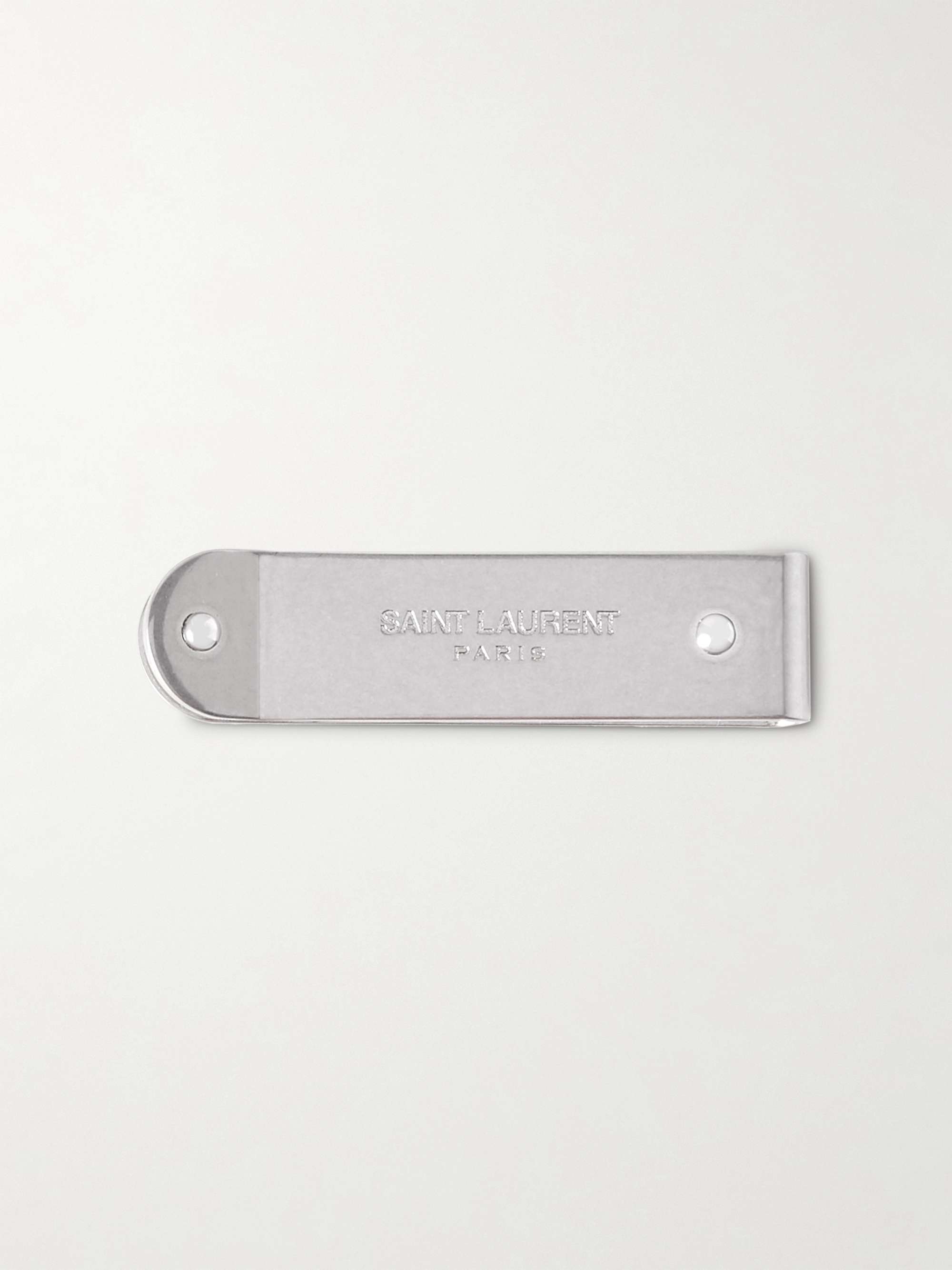 SAINT LAURENT Logo-Engraved Silver-Tone Money Clip for Men