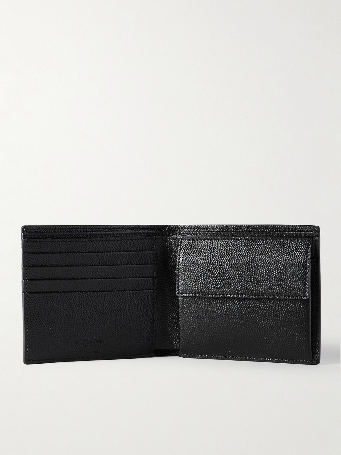  Saint Laurent - Pebble-grain Leather Billfold Wallet - Men - Black 