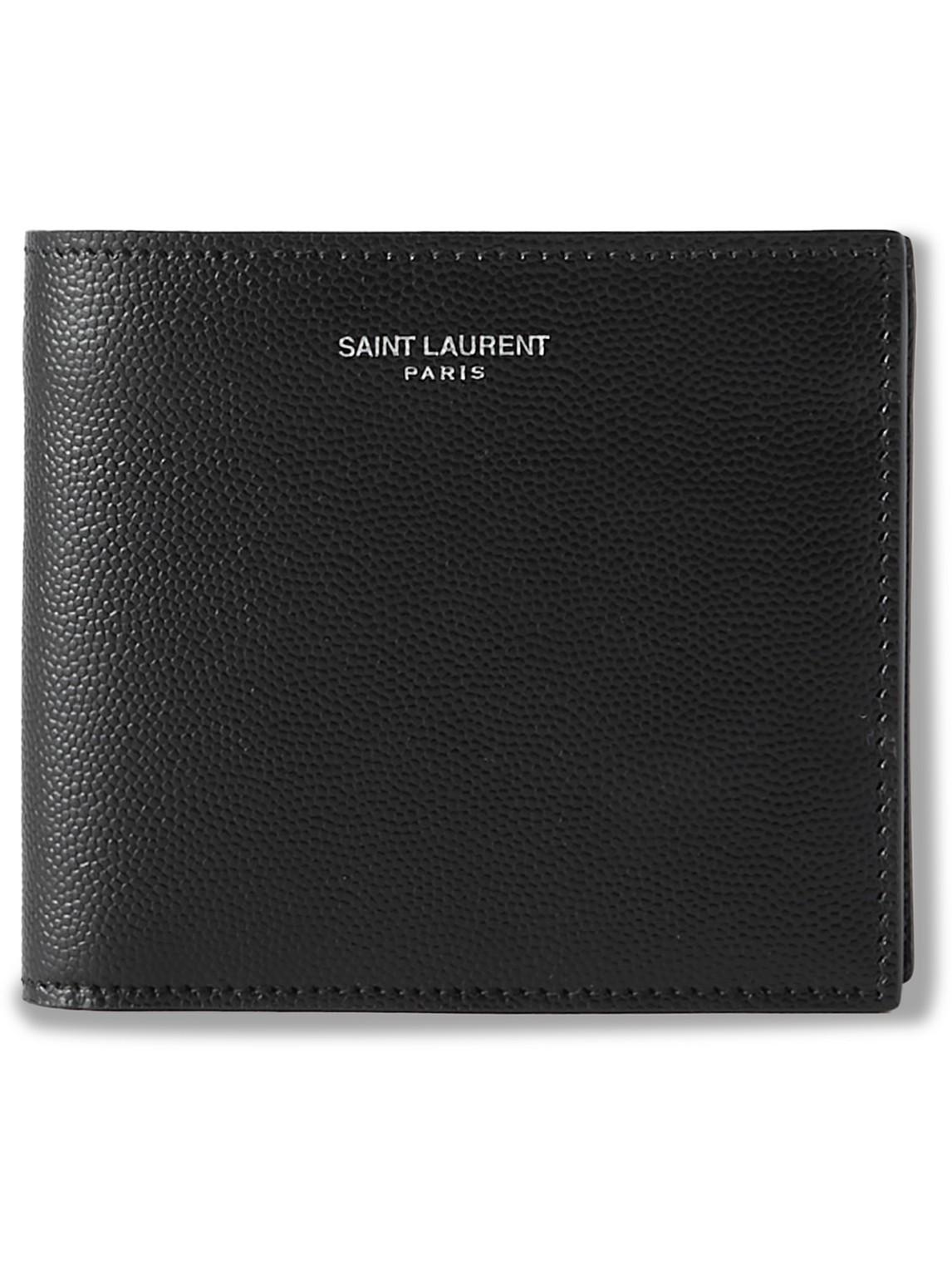 Saint Laurent Pebble-grain Leather Billfold Wallet In Black