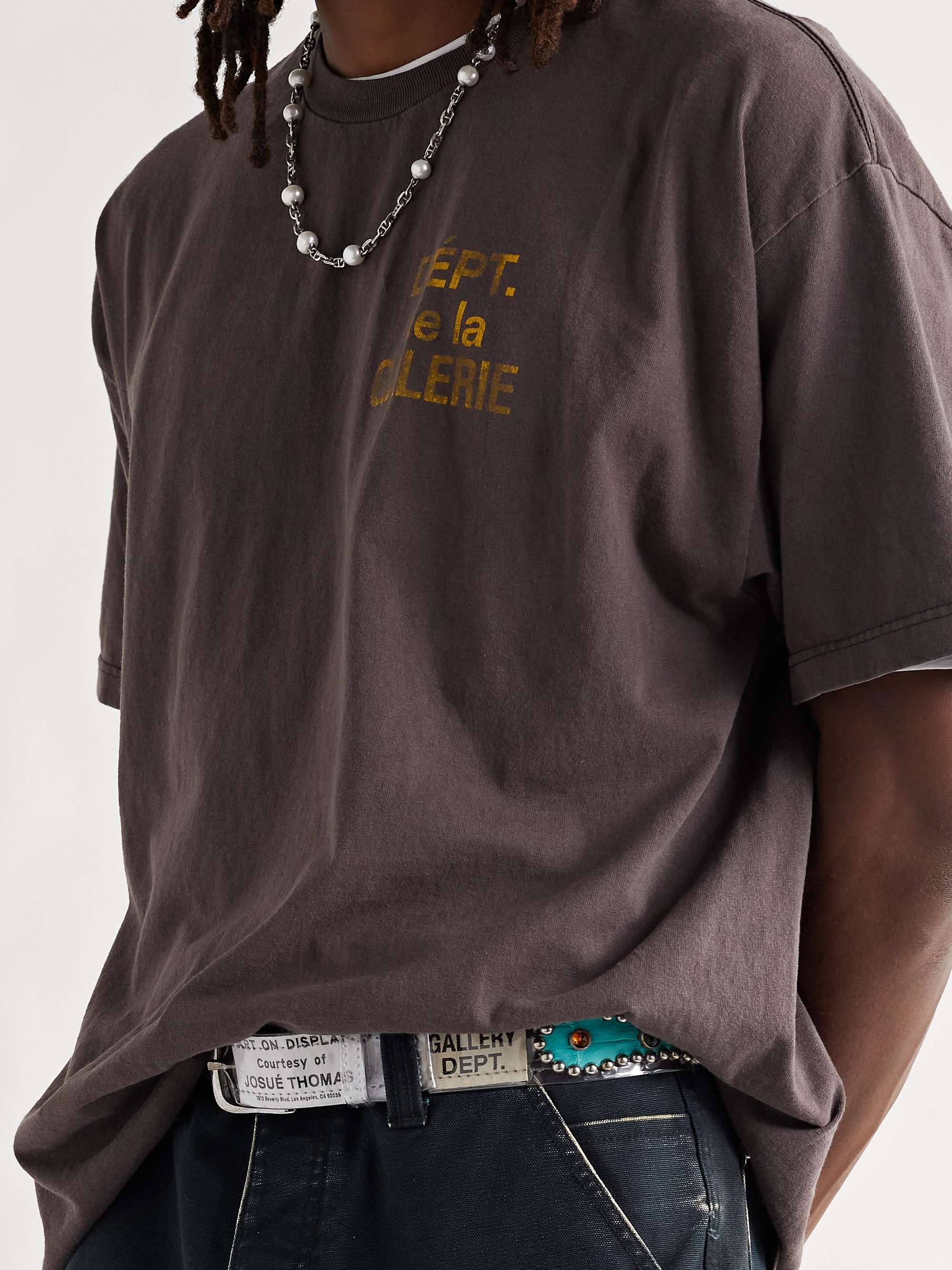 GALLERY DEPT. Simon Embellished PVC and Leather Belt