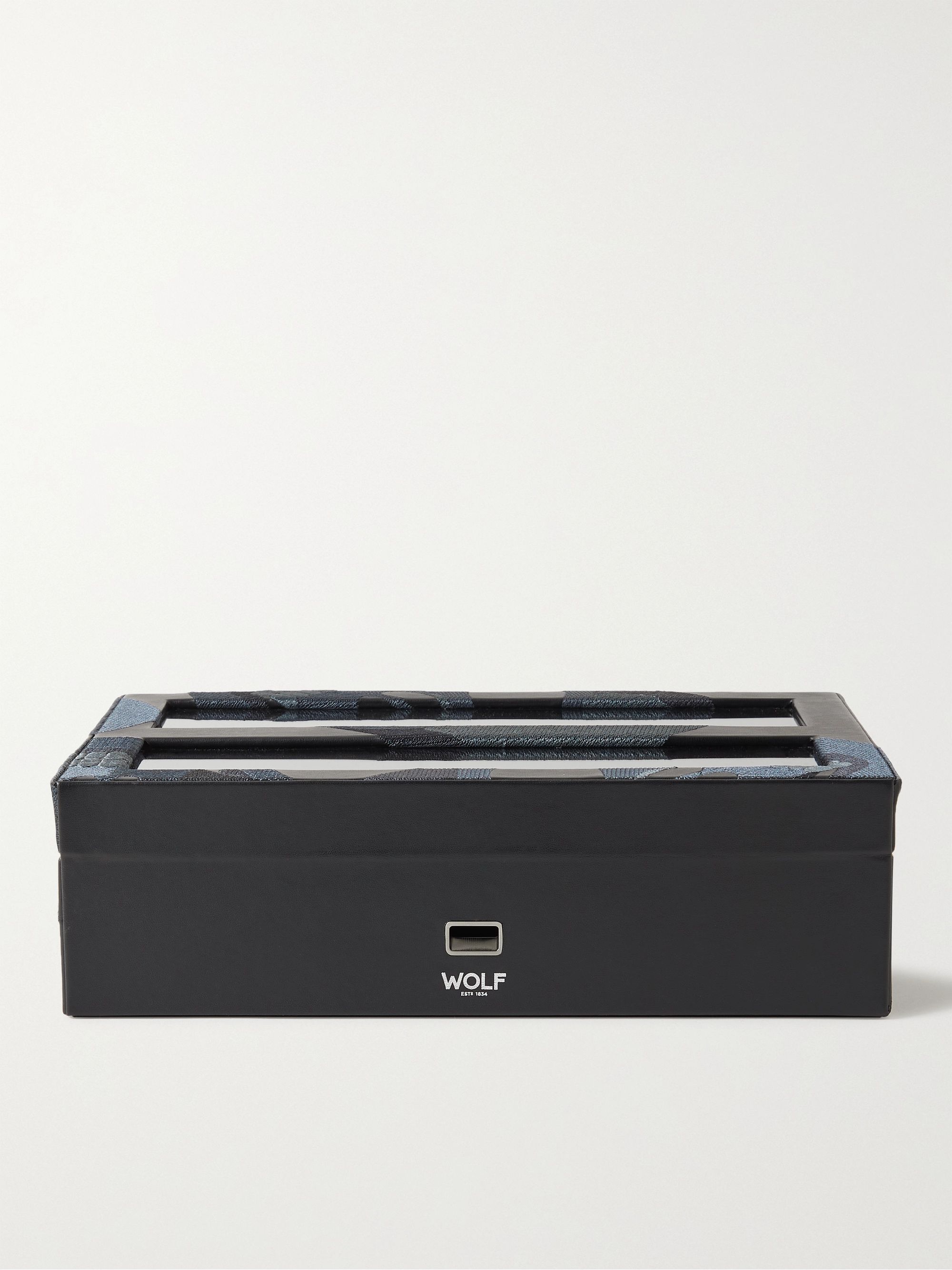 WOLF Memento Mori Embroidered Vegan Leather Ten-Piece Watch Box