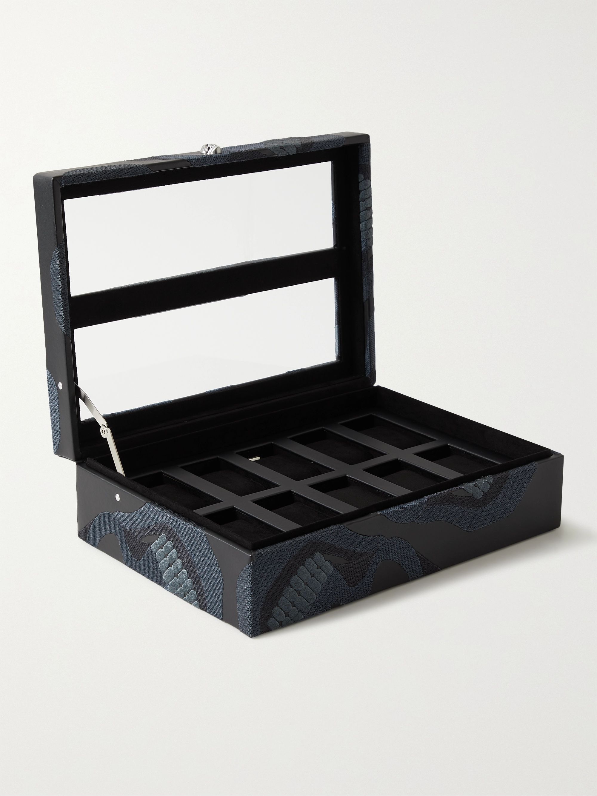 WOLF Memento Mori Embroidered Vegan Leather Ten-Piece Watch Box