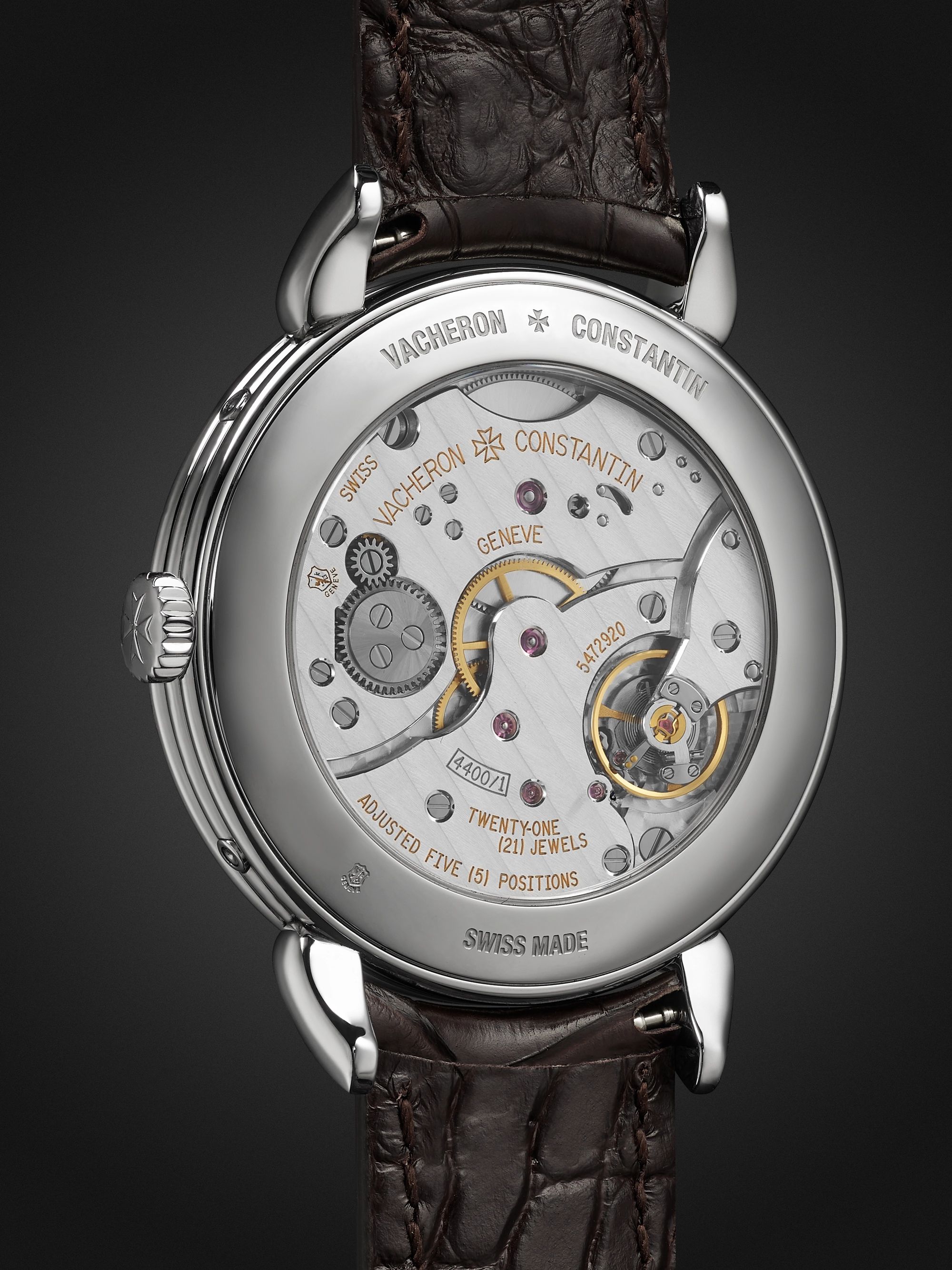 VACHERON CONSTANTIN Historiques Triple Calendar Hand-Wound 40mm Stainless Steel and Alligator Watch, Ref. No. 3110V/000A-B425 BU22