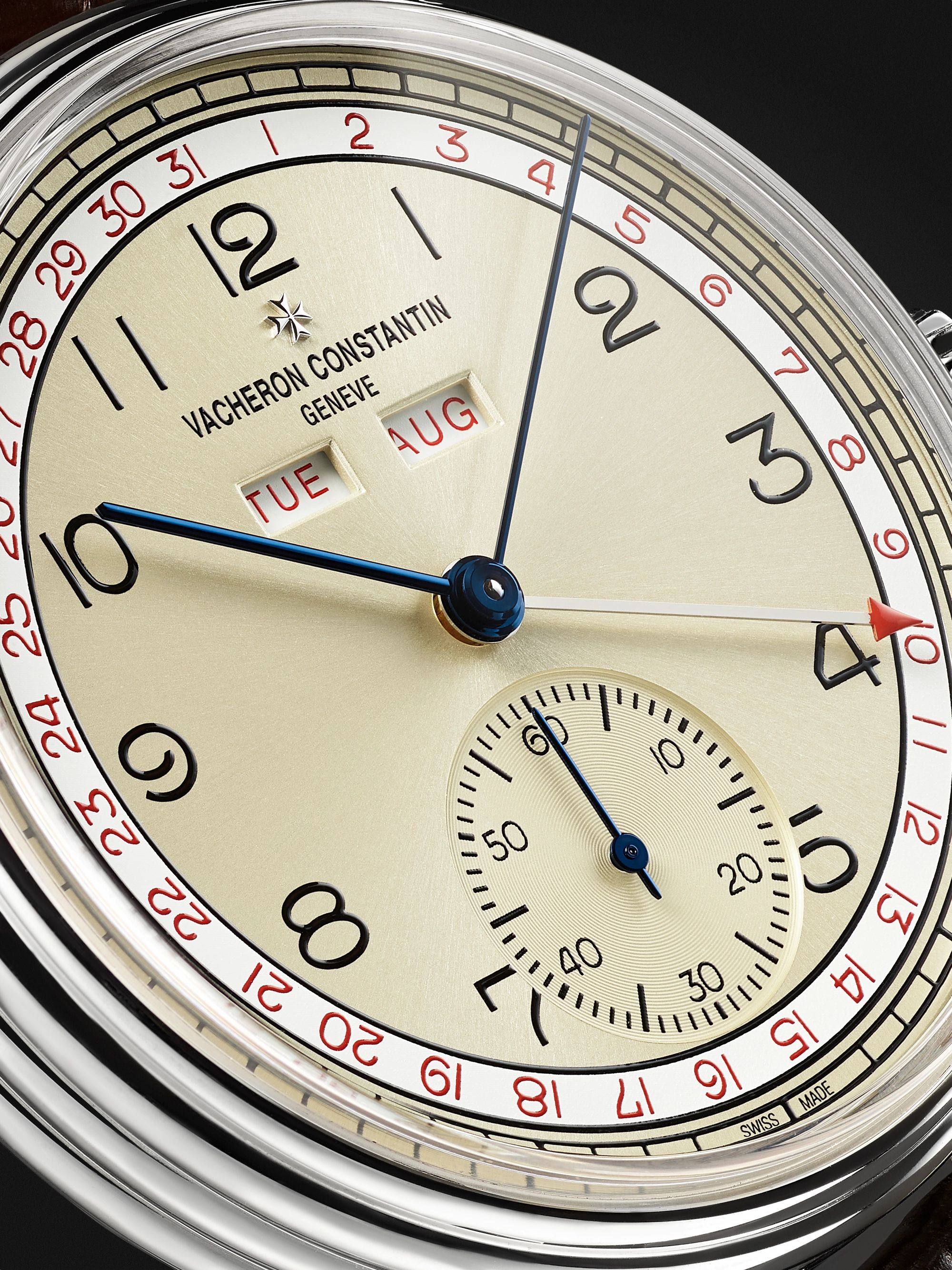 VACHERON CONSTANTIN Historiques Triple Calendar Hand-Wound 40mm Stainless Steel and Alligator Watch, Ref. No. 3110V/000A-B425 BU22