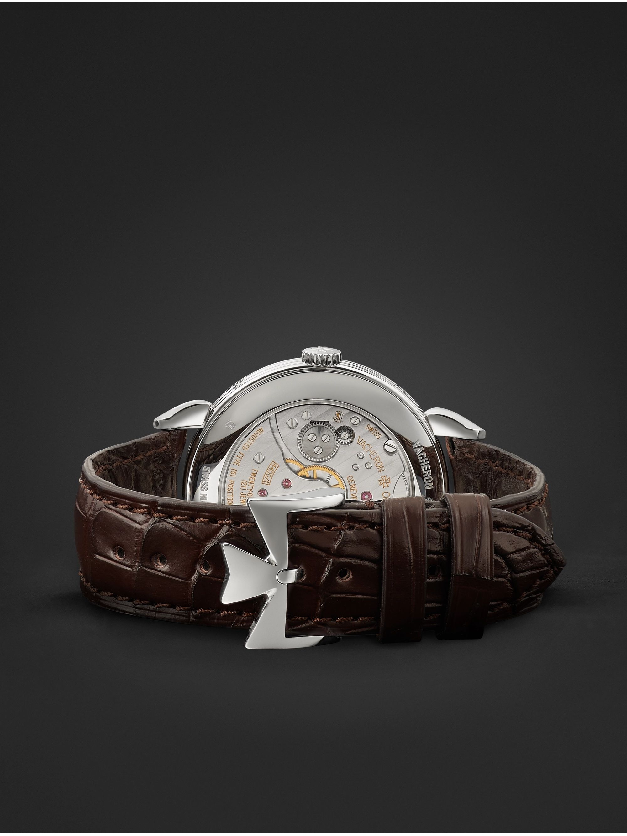 VACHERON CONSTANTIN Historiques Triple Calendar Hand-Wound 40mm Stainless Steel and Alligator Watch, Ref. No. 3110V/000A-B425 BU22