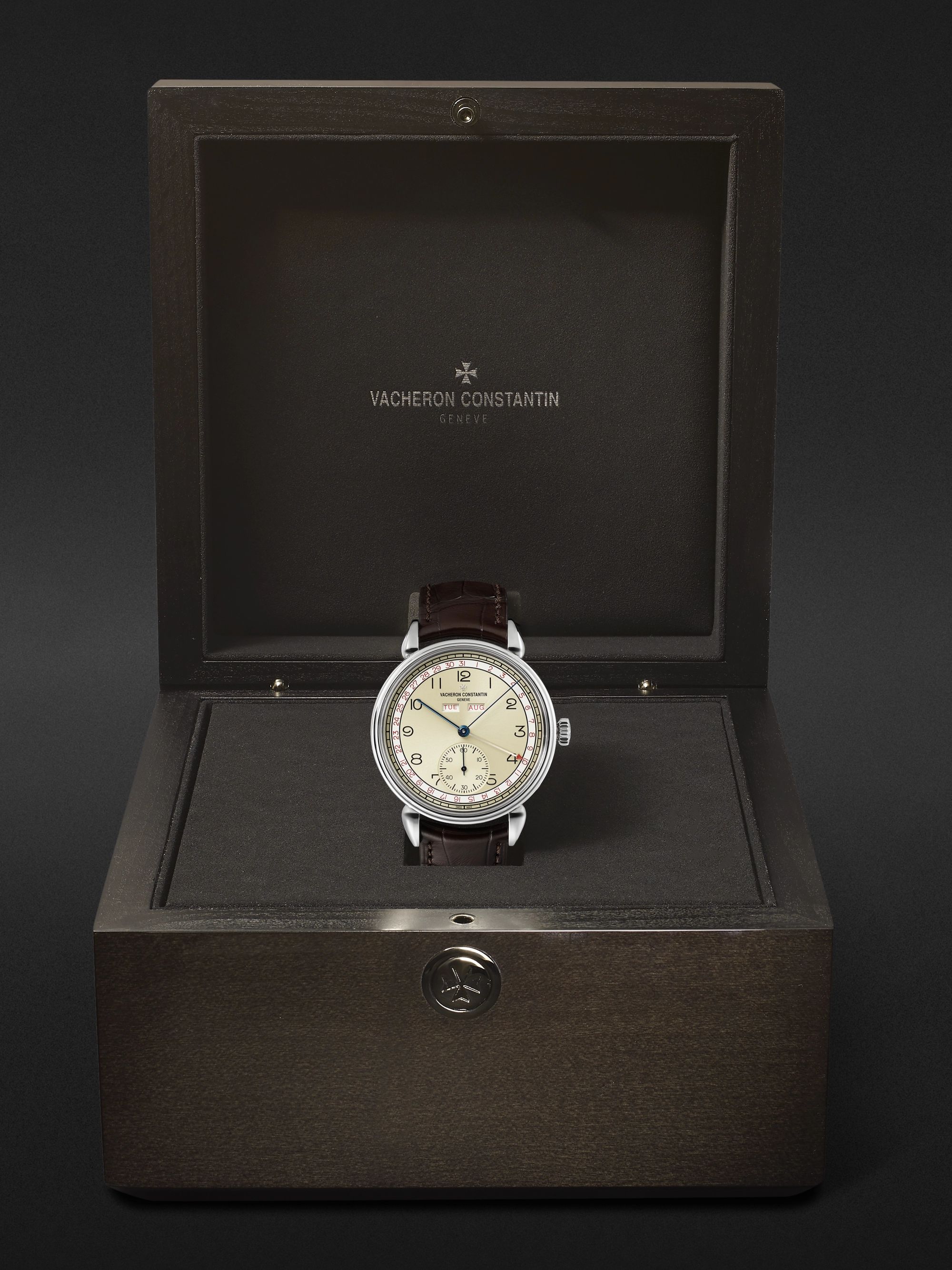 VACHERON CONSTANTIN Historiques Triple Calendar Hand-Wound 40mm Stainless Steel and Alligator Watch, Ref. No. 3110V/000A-B425 BU22