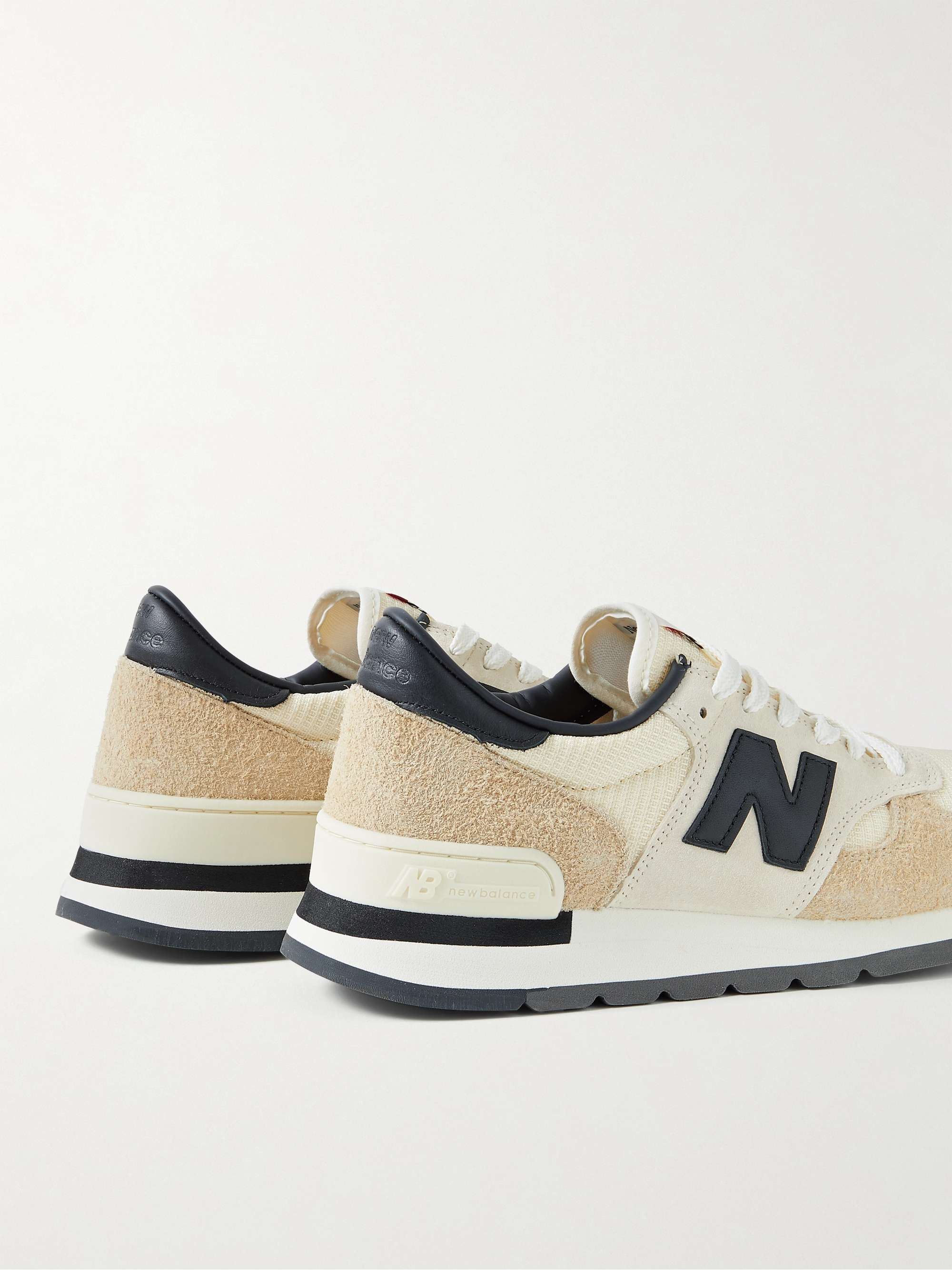 NEW BALANCE MADE in USA 990v1 Leather-Trimmed Suede, Nubuck and Mesh Sneakers