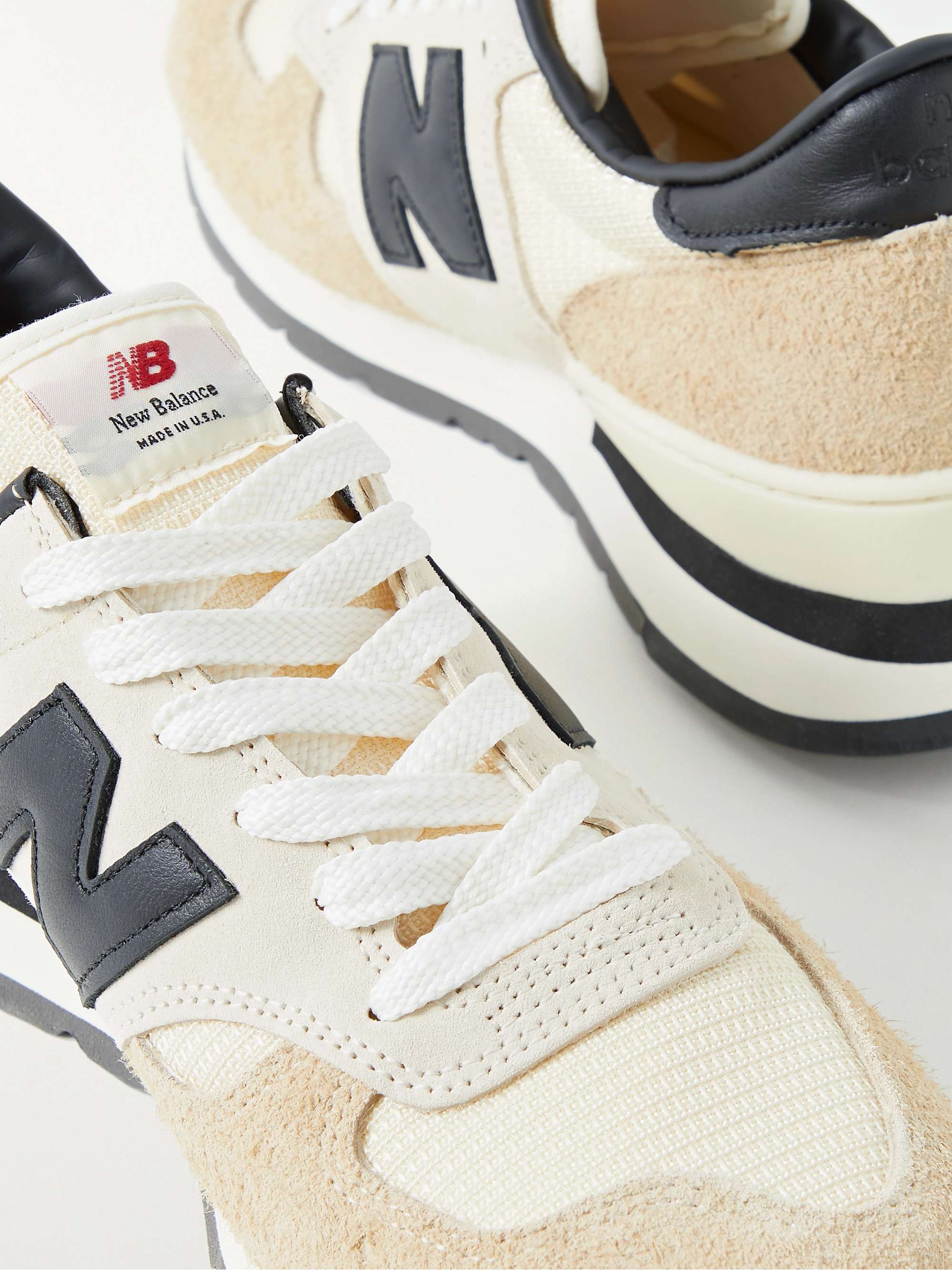 NEW BALANCE MADE in USA 990v1 Leather-Trimmed Suede, Nubuck and Mesh Sneakers