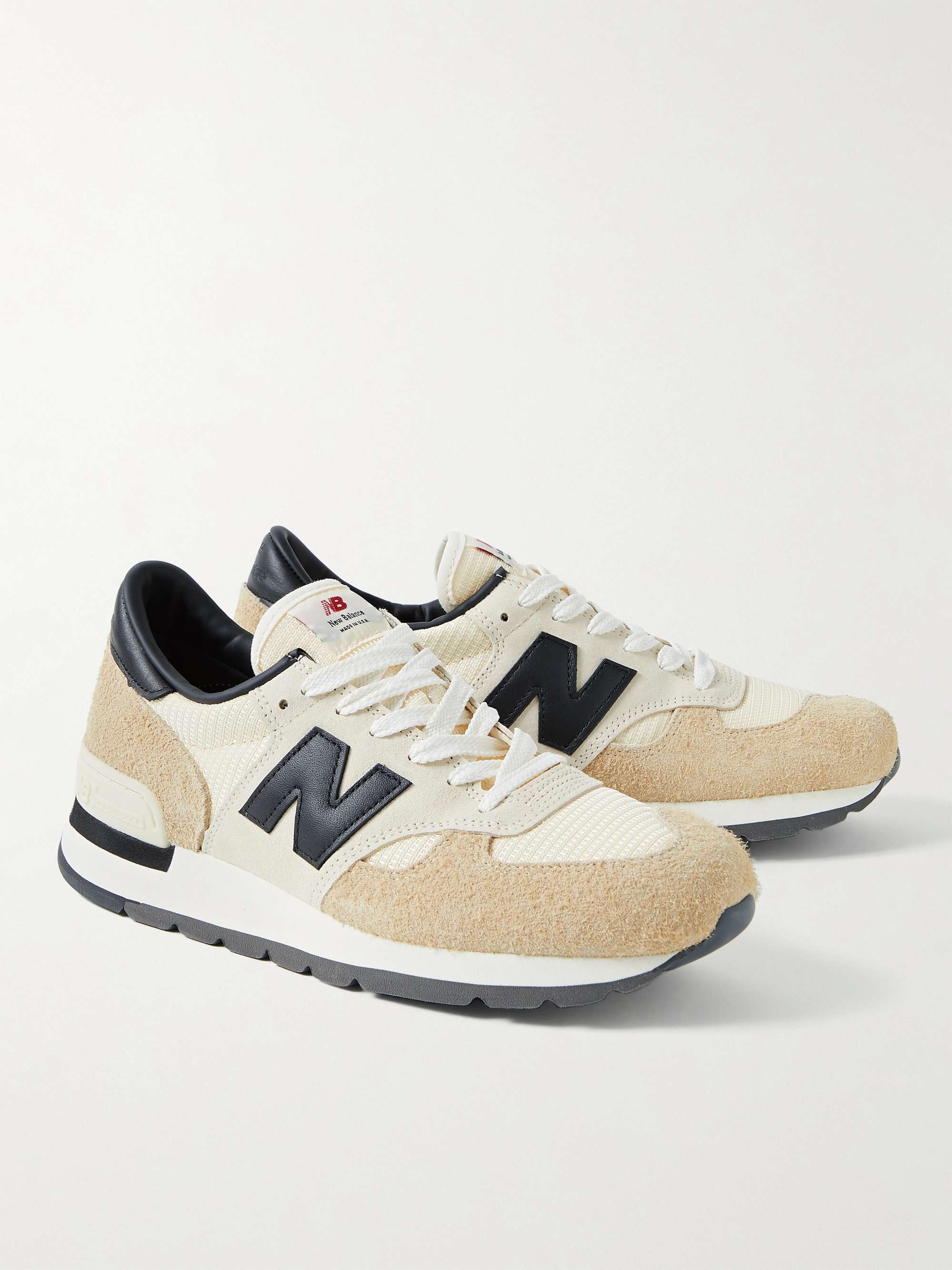 NEW BALANCE MADE in USA 990v1 Leather-Trimmed Suede, Nubuck and Mesh Sneakers