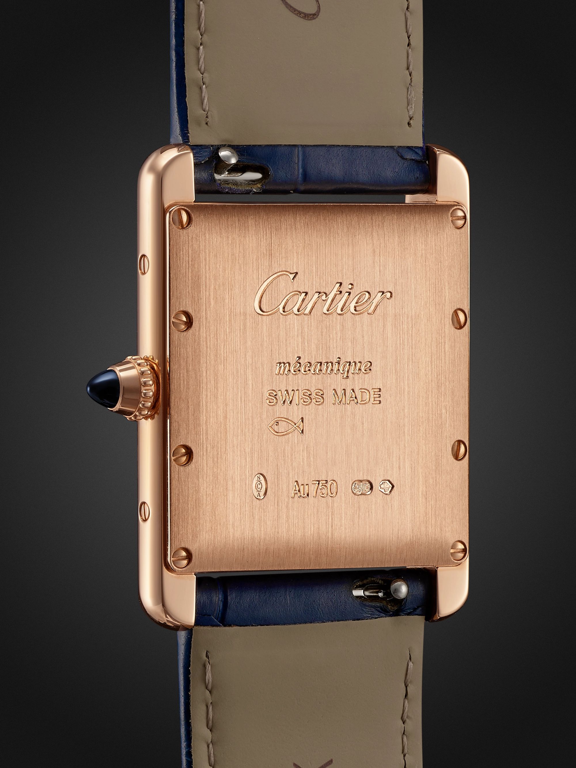 CARTIER Tank Louis Hand-Wound 33.7mm 18-Karat Pink Gold and Alligator Watch, Ref. No. WGTA0058