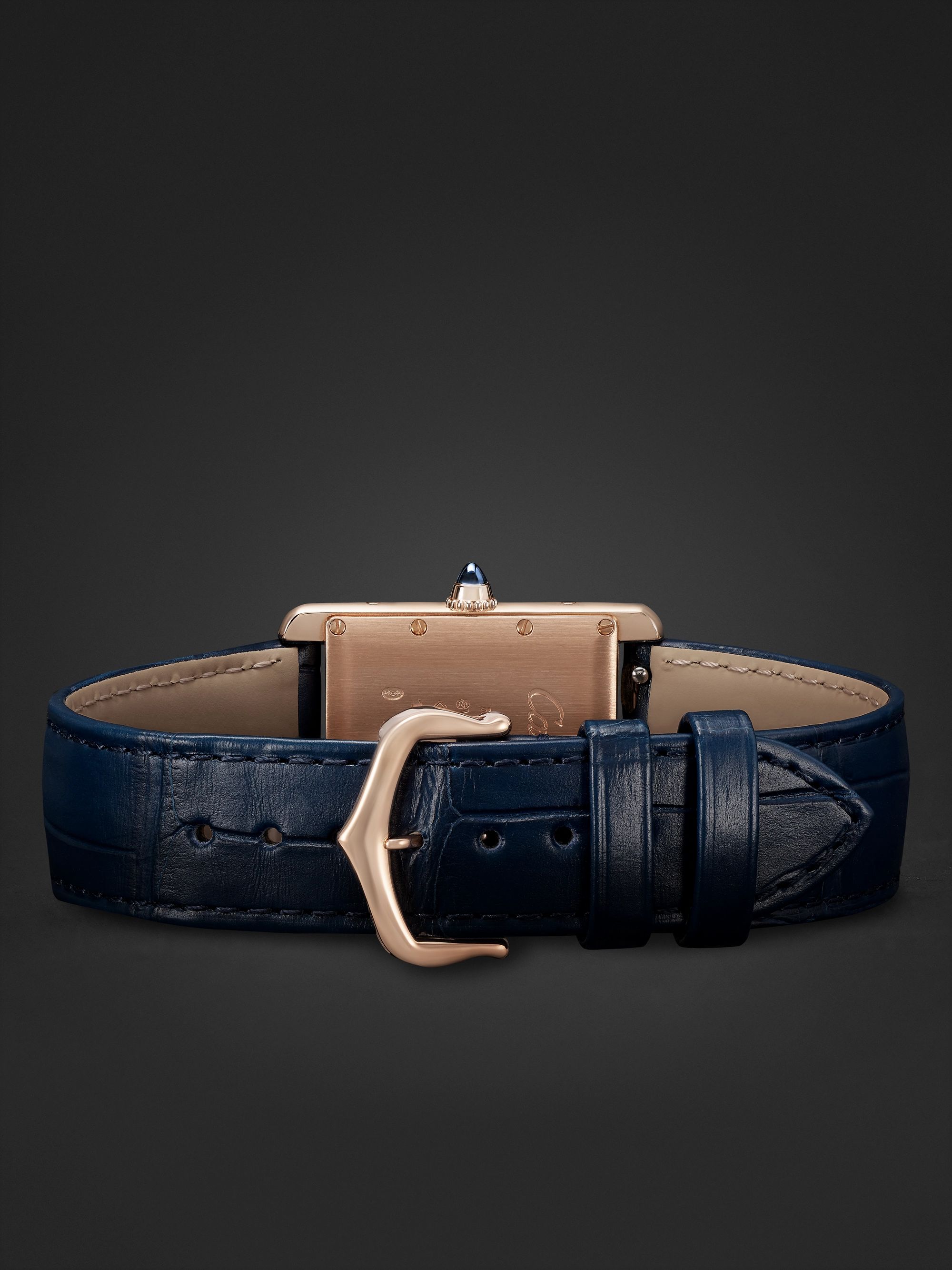 CARTIER Tank Louis Hand-Wound 33.7mm 18-Karat Pink Gold and Alligator Watch, Ref. No. WGTA0058