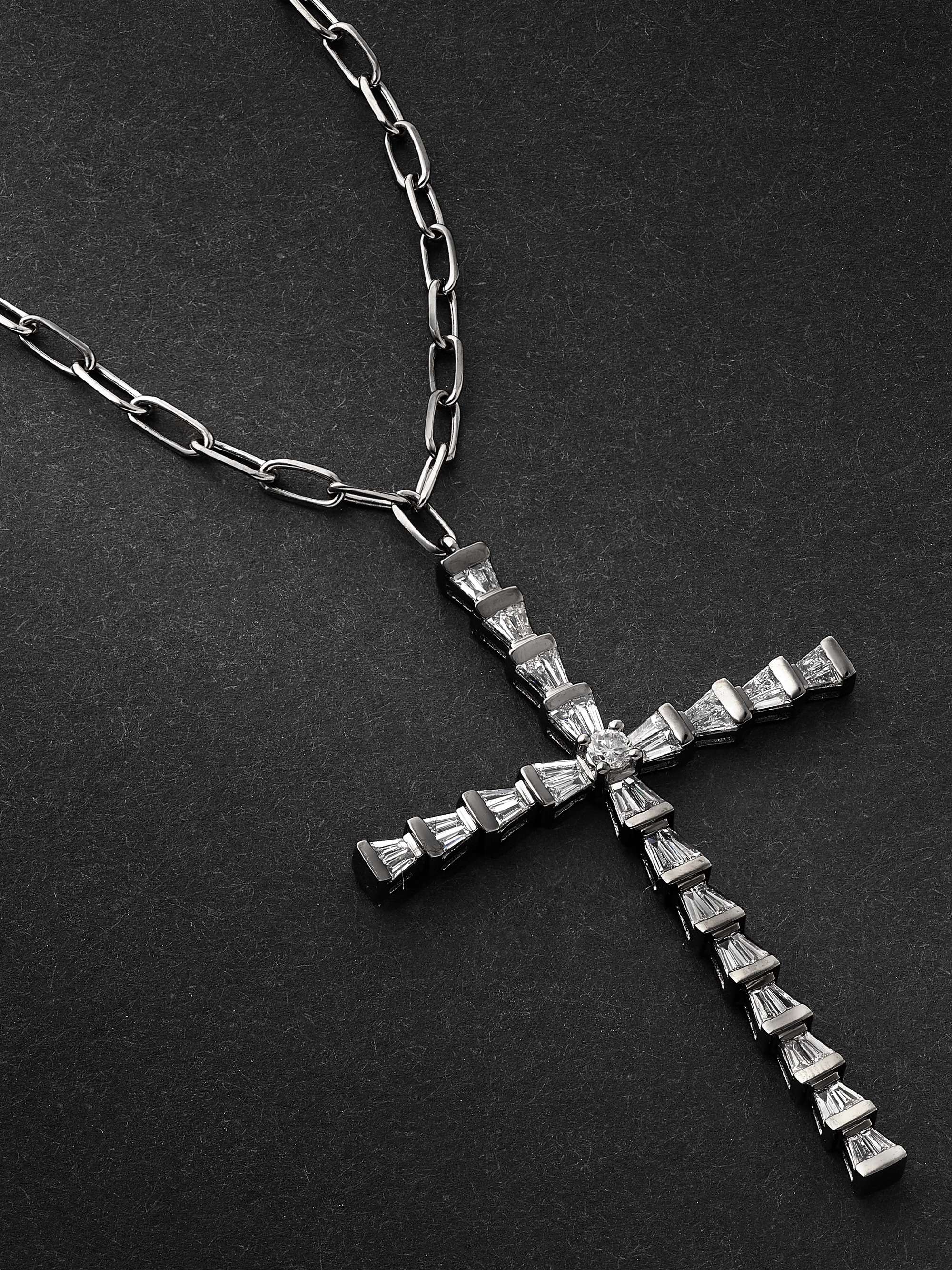 SHAY White Gold Diamond Cross Necklace