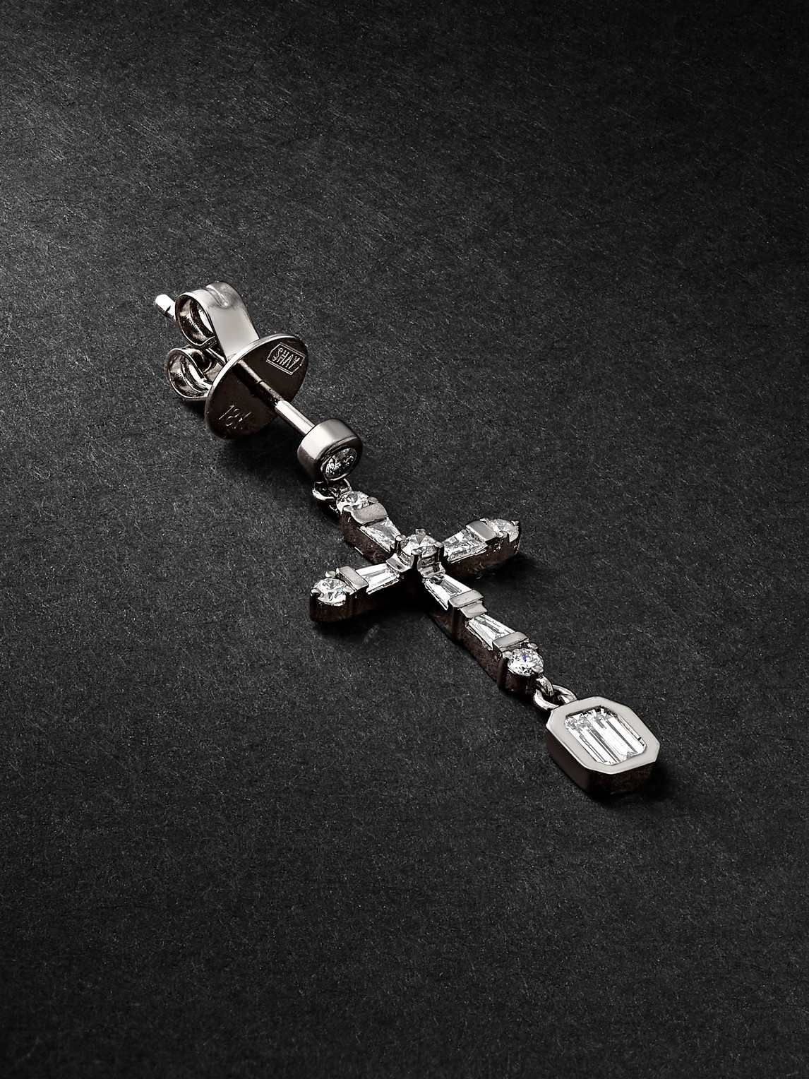 Shay White Gold Diamond Single Earring In Silver