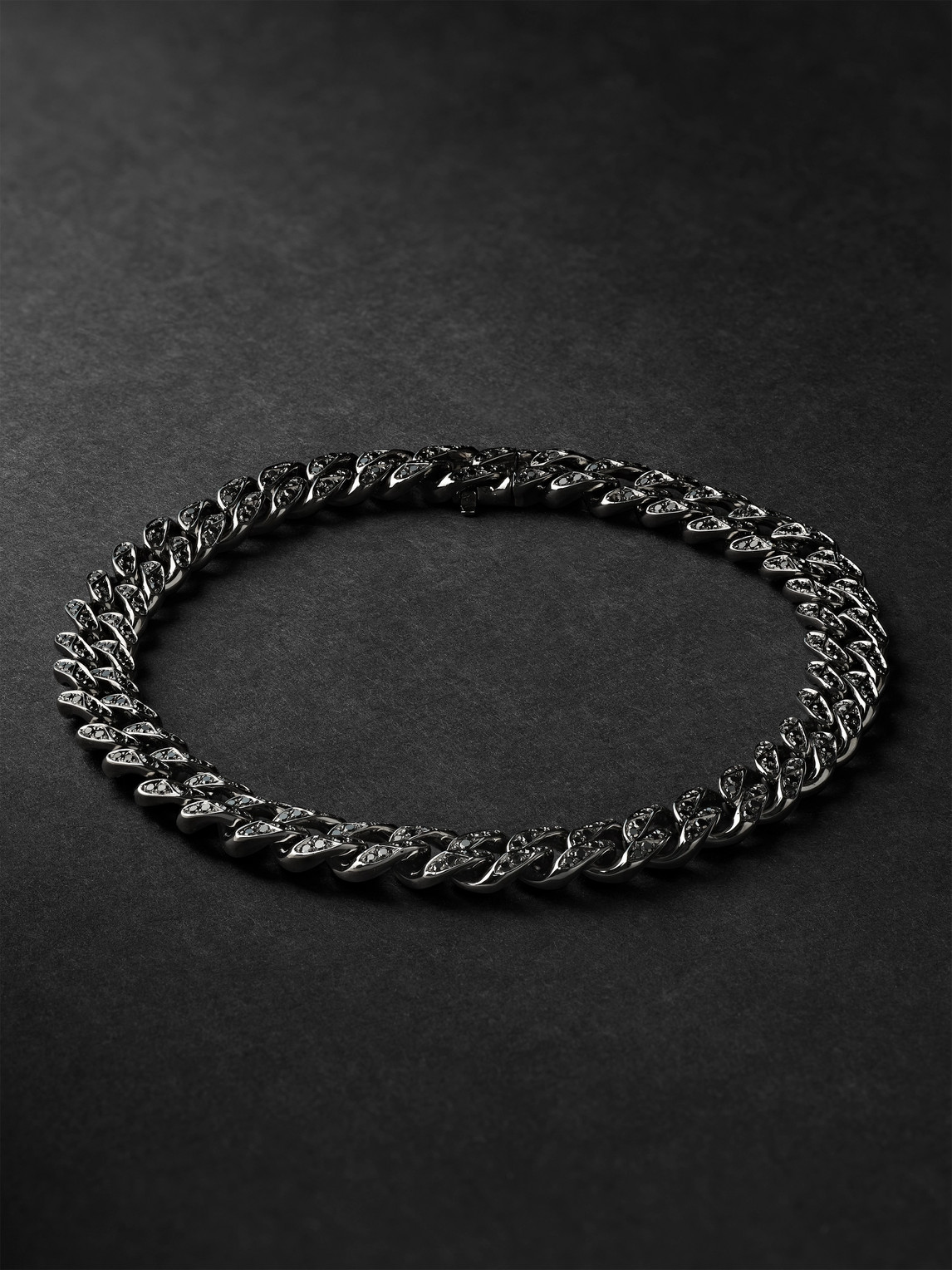 18-Karat Blackened Gold Diamond Bracelet