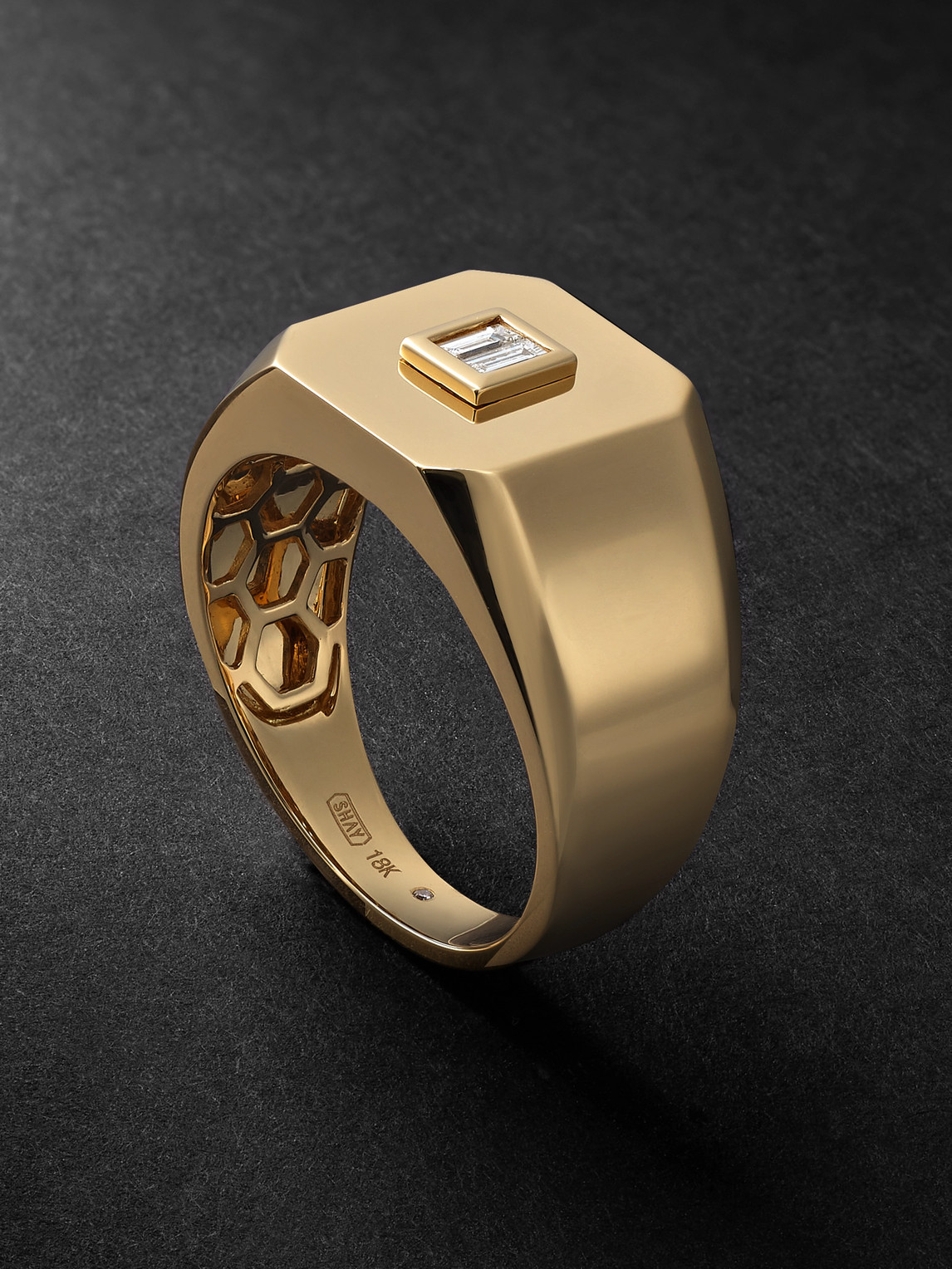 SHAY 18-Karat Gold Diamond Signet Ring - Men