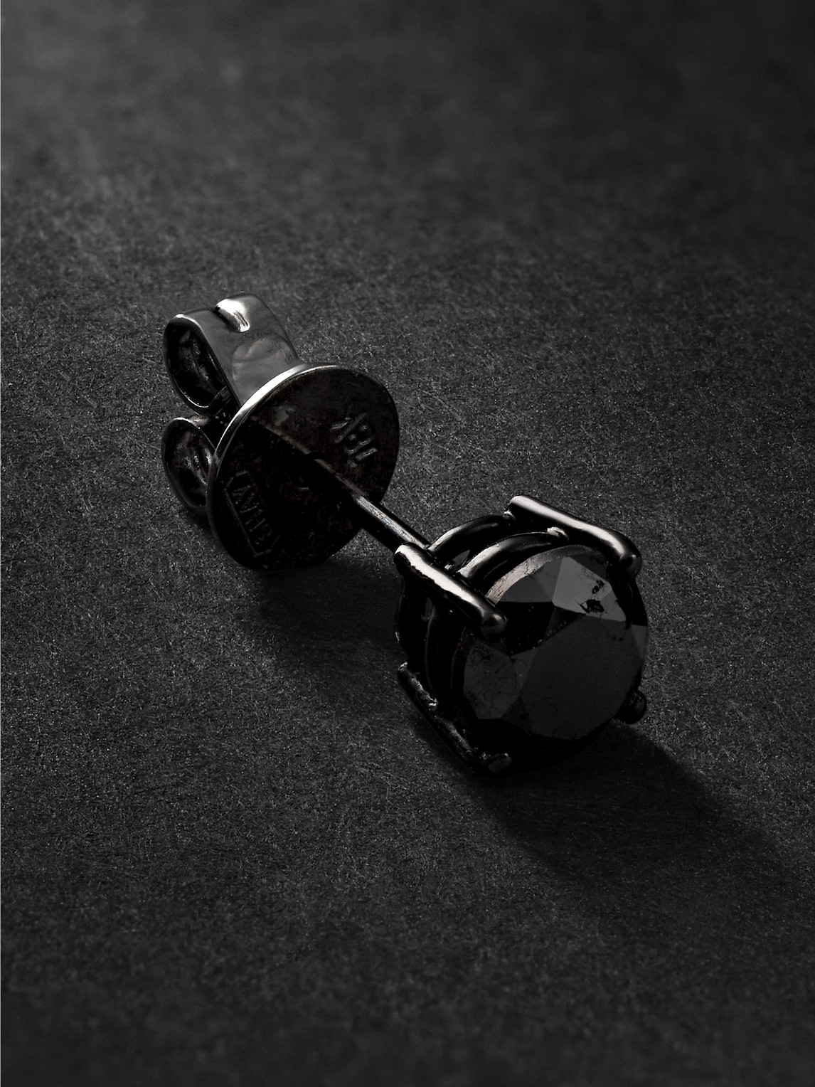 Blackened Gold Diamond Single Earring