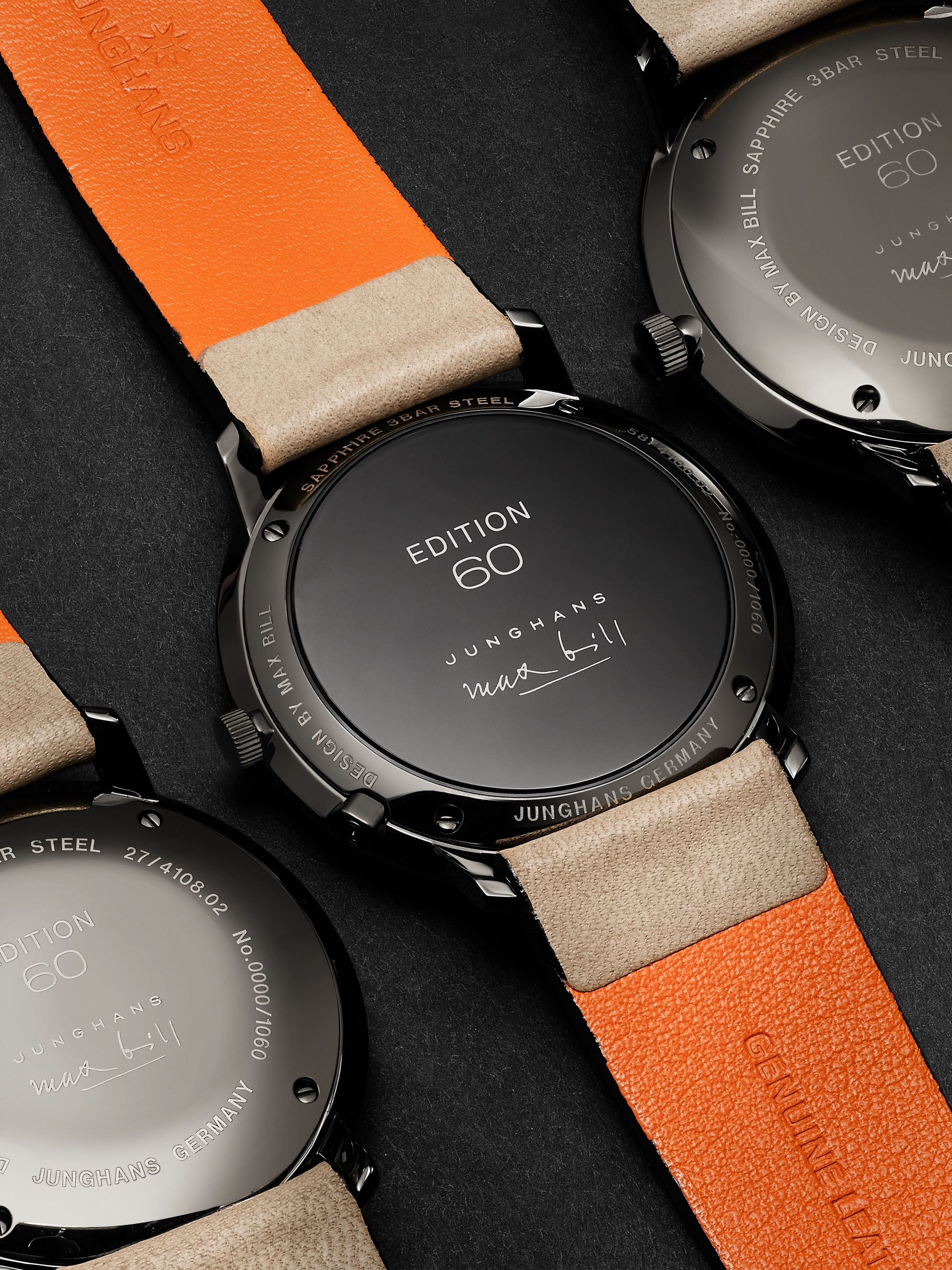 JUNGHANS Max Bill Edition Set 60 Automatic 38mm Stainless Steel and Textured-Leather Watch Set, Ref. No. 27/4109.00