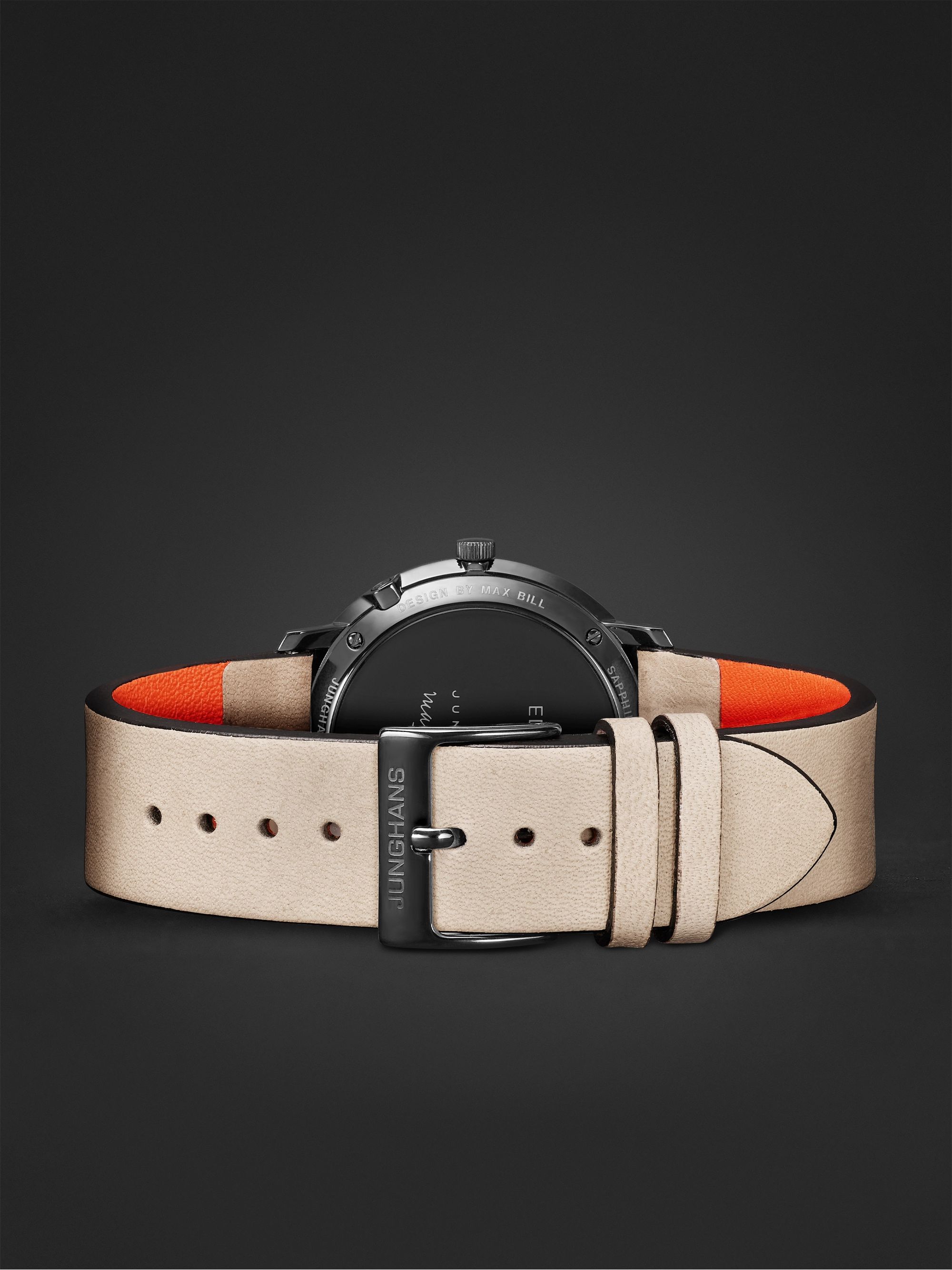 JUNGHANS Max Bill Edition Set 60 Automatic 38mm Stainless Steel and Textured-Leather Watch Set, Ref. No. 27/4109.00