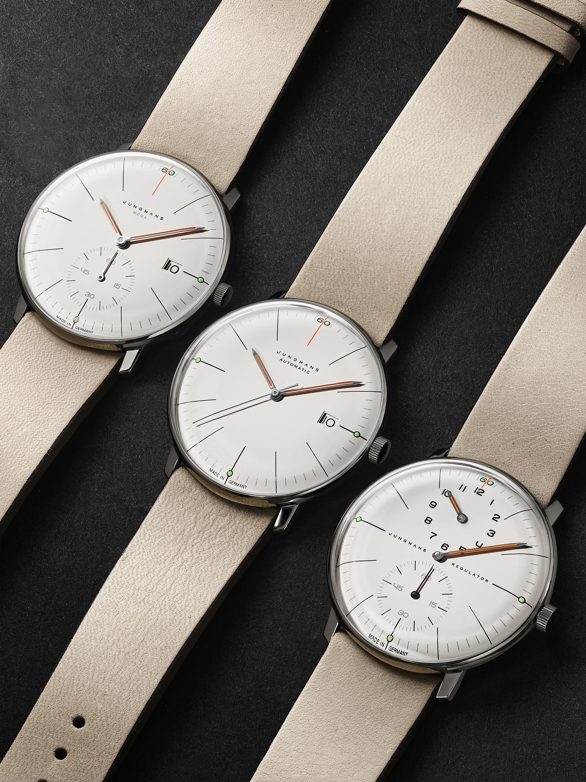 JUNGHANS Max Bill Edition Set 60 Automatic 38mm Stainless Steel and Textured-Leather Watch Set, Ref. No. 27/4109.00