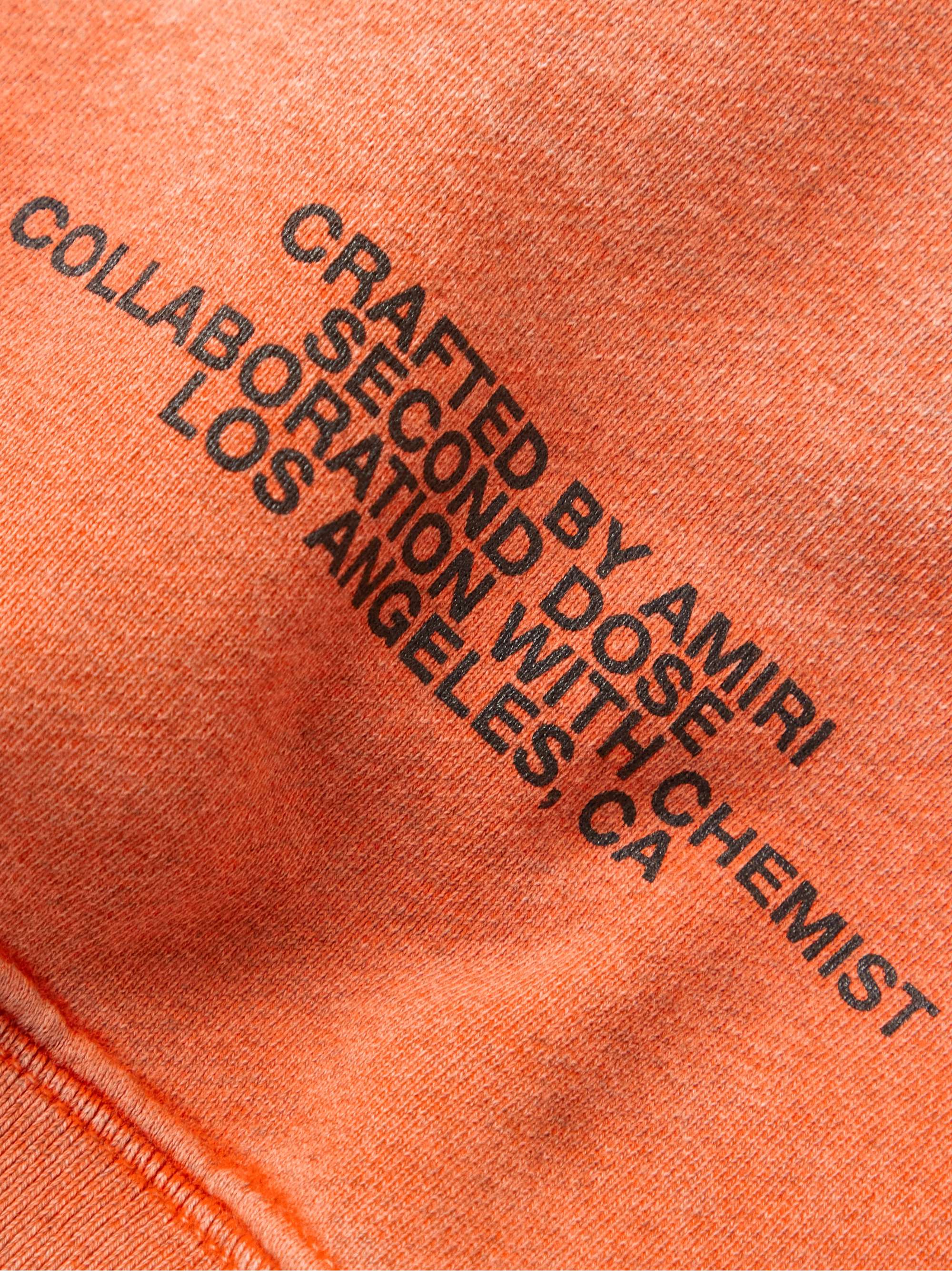 AMIRI + Chemist Leather-Appliquéd Distressed Supima Cotton-Jersey Hoodie