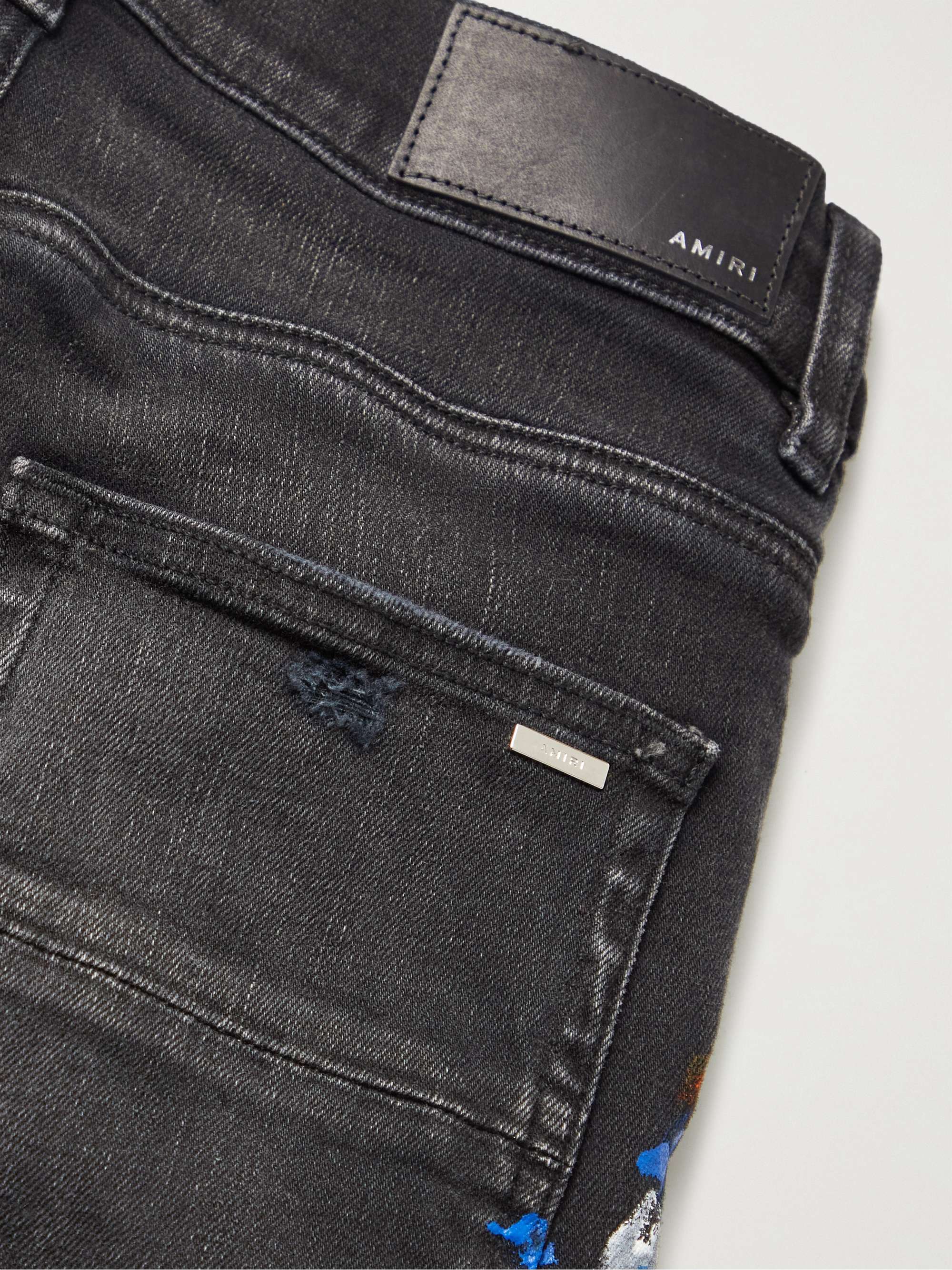AMIRI Skinny-Fit Distressed Paint-Splattered Jeans