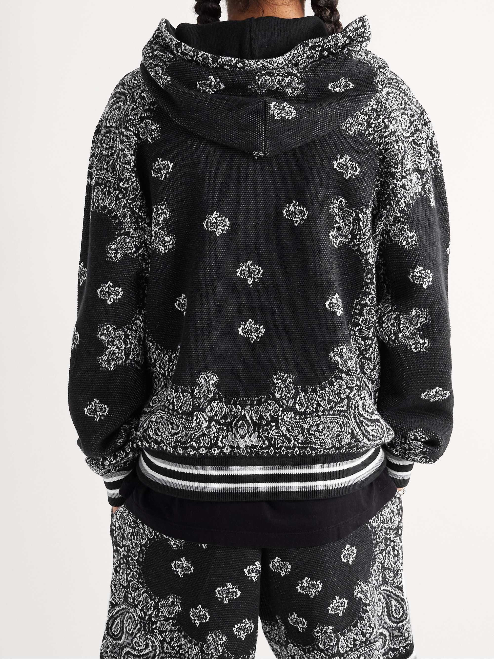 AMIRI Bandana-Jacquard Cotton and Cashmere-Blend Hoodie