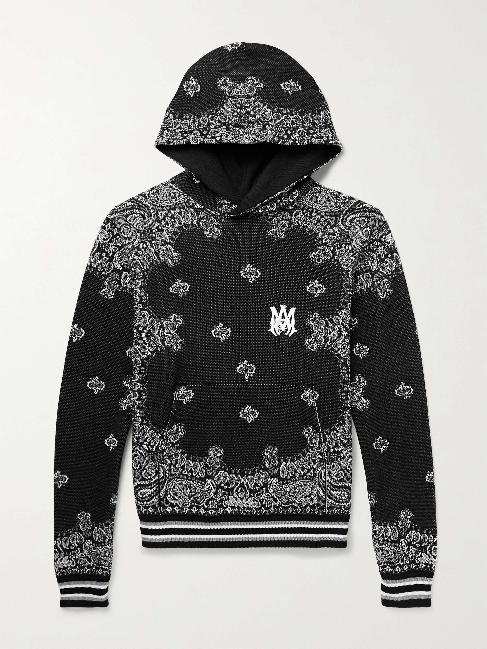 AMIRI Bandana-Jacquard Cotton and Cashmere-Blend Hoodie