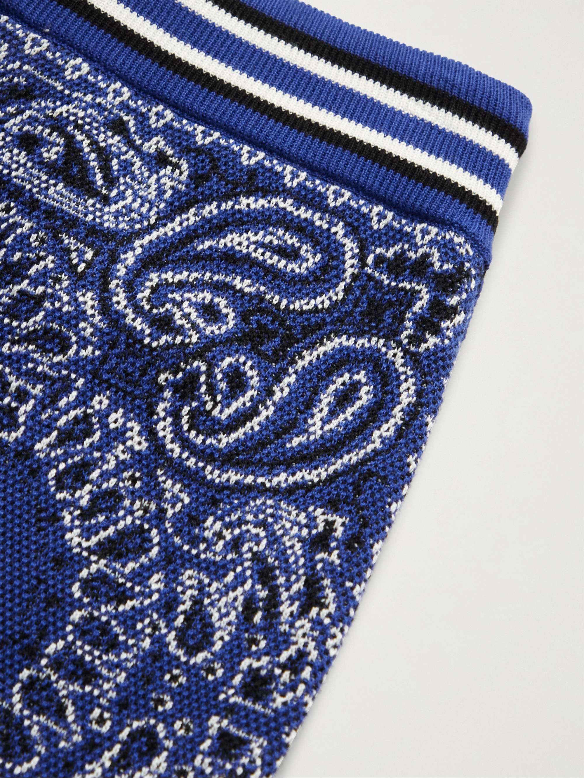 AMIRI Tapered Bandana-Jacquard Cotton and Cashmere-Blend Sweatpants