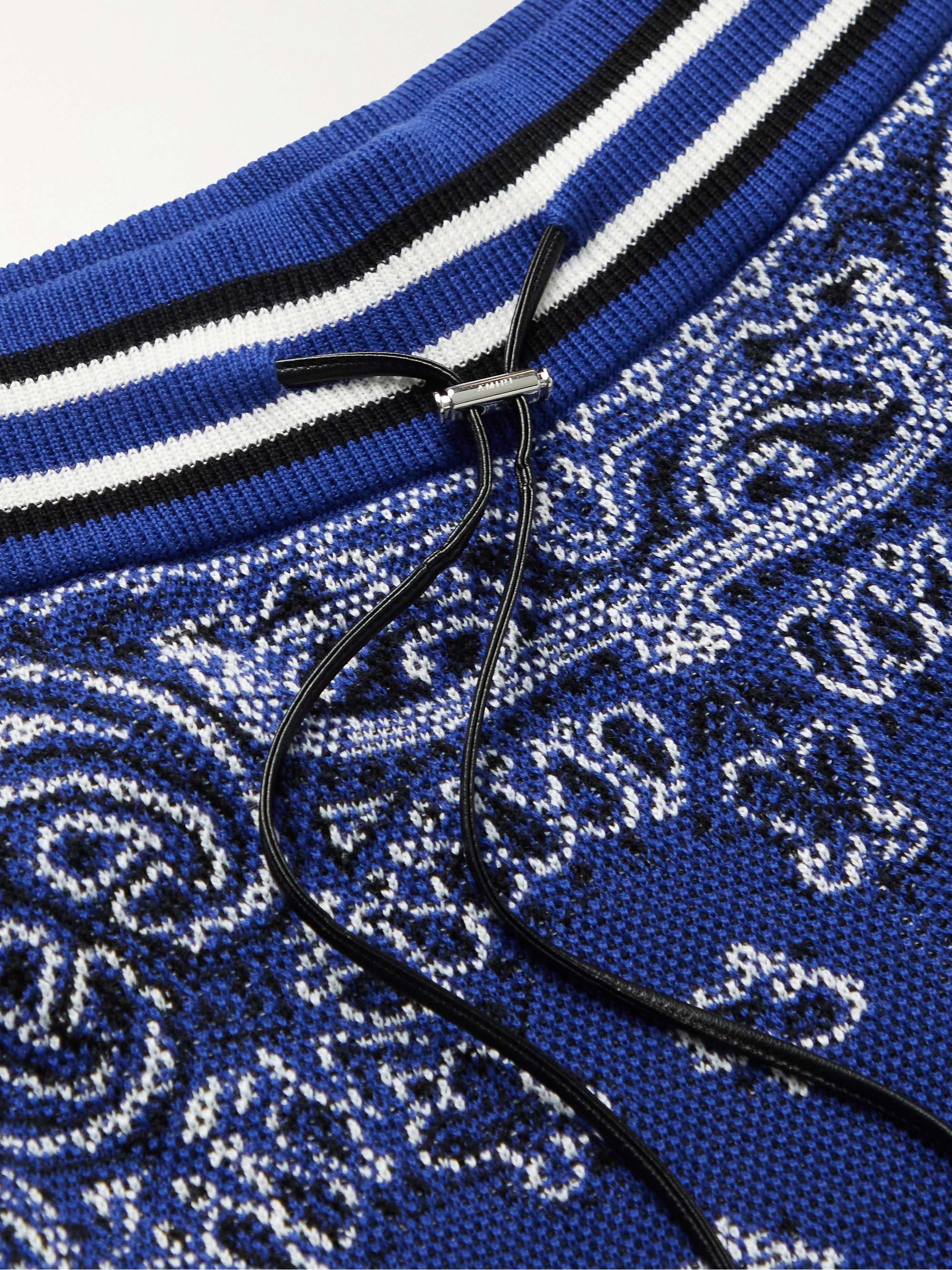 AMIRI Tapered Bandana-Jacquard Cotton and Cashmere-Blend Sweatpants