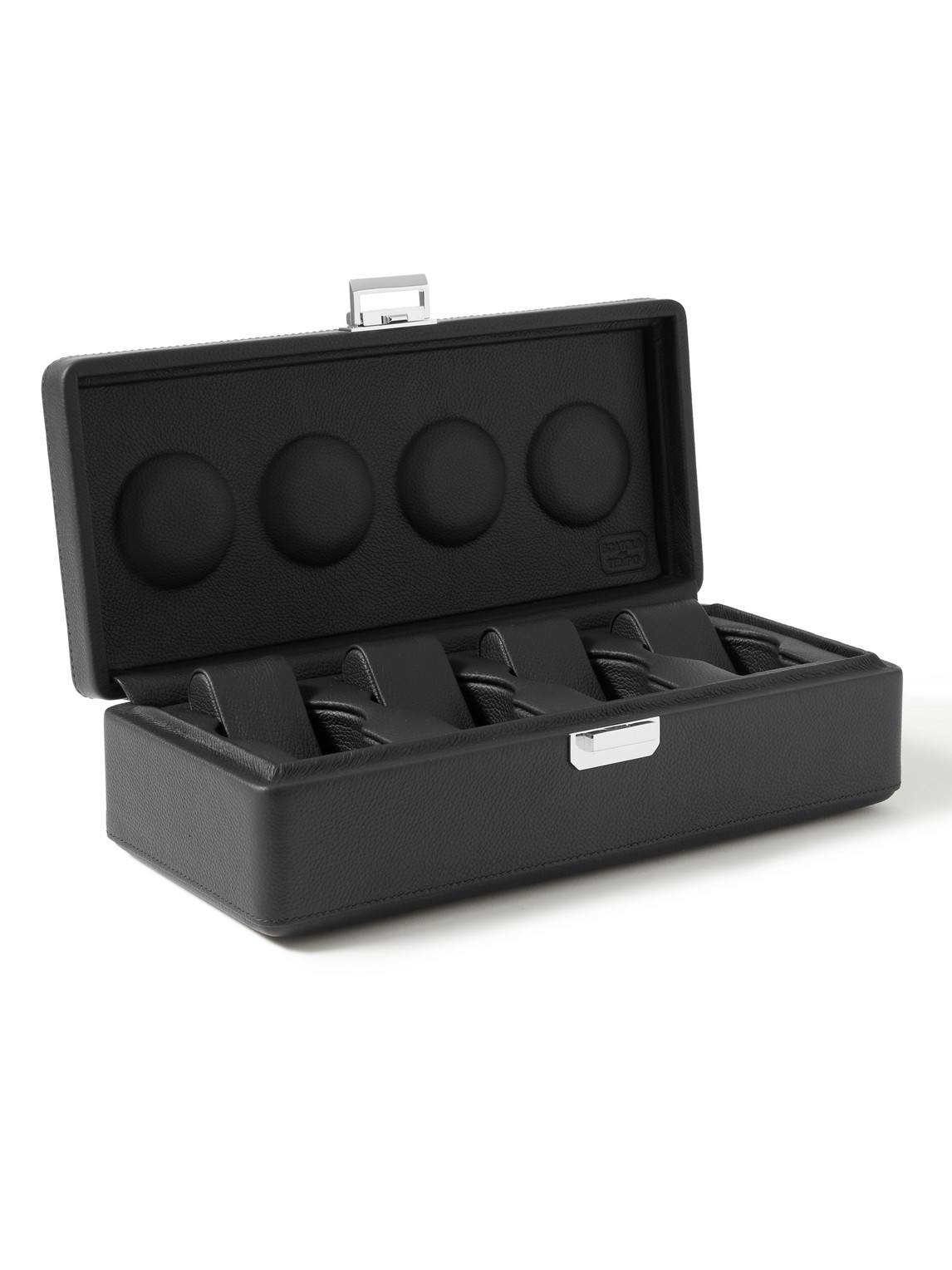 Scatola Del Tempo Full-grain Leather Watch Box In Black