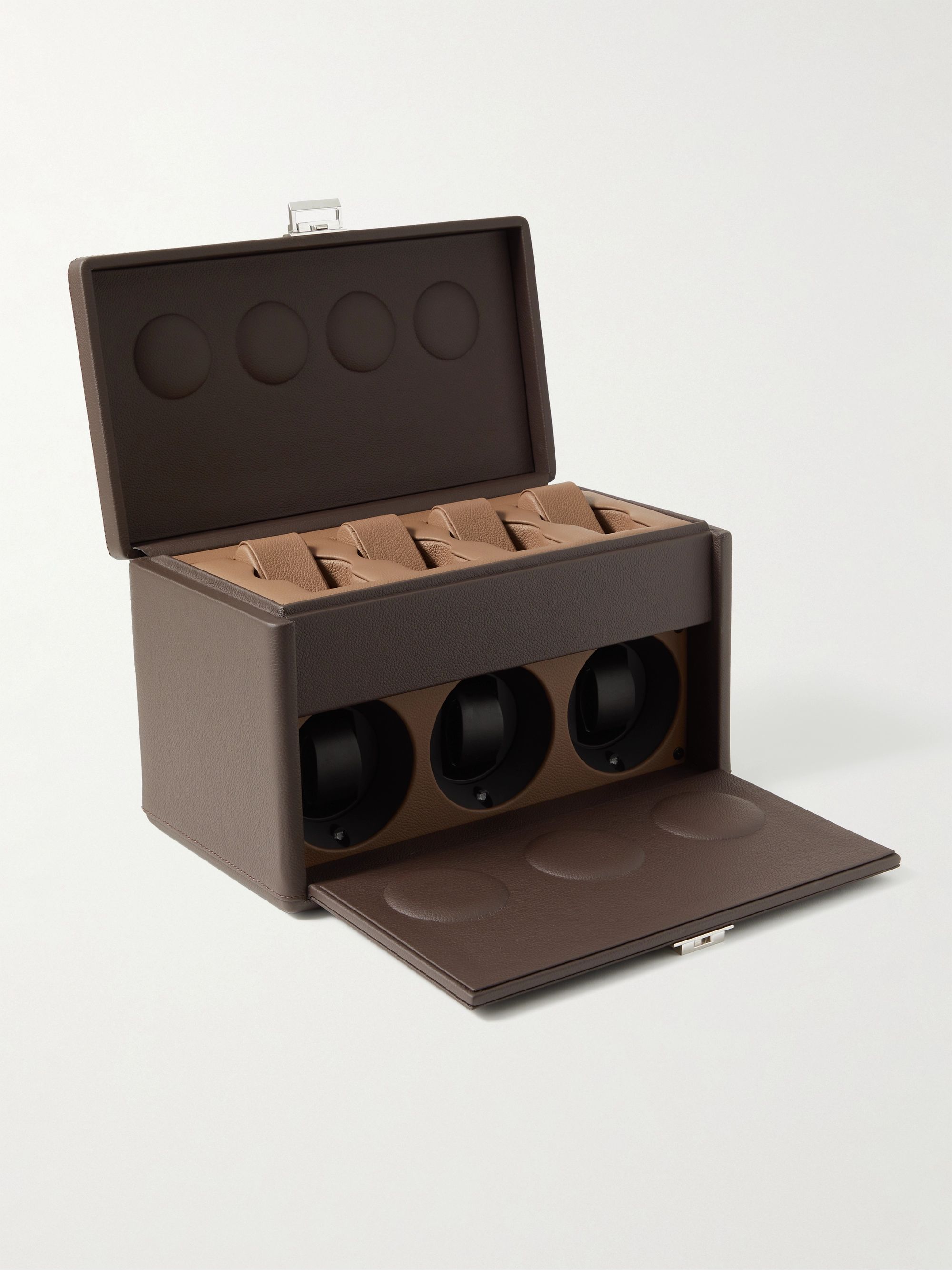 SCATOLA DEL TEMPO 7-RT Full-Grain Leather Triple Watch Winder