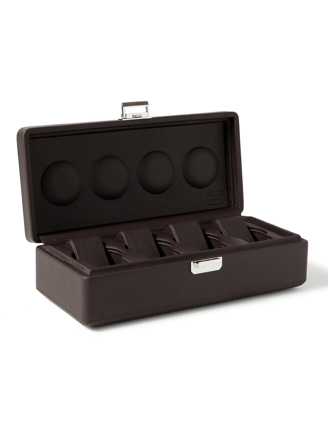 Scatola Del Tempo Full-grain Leather Watch Box In Brown