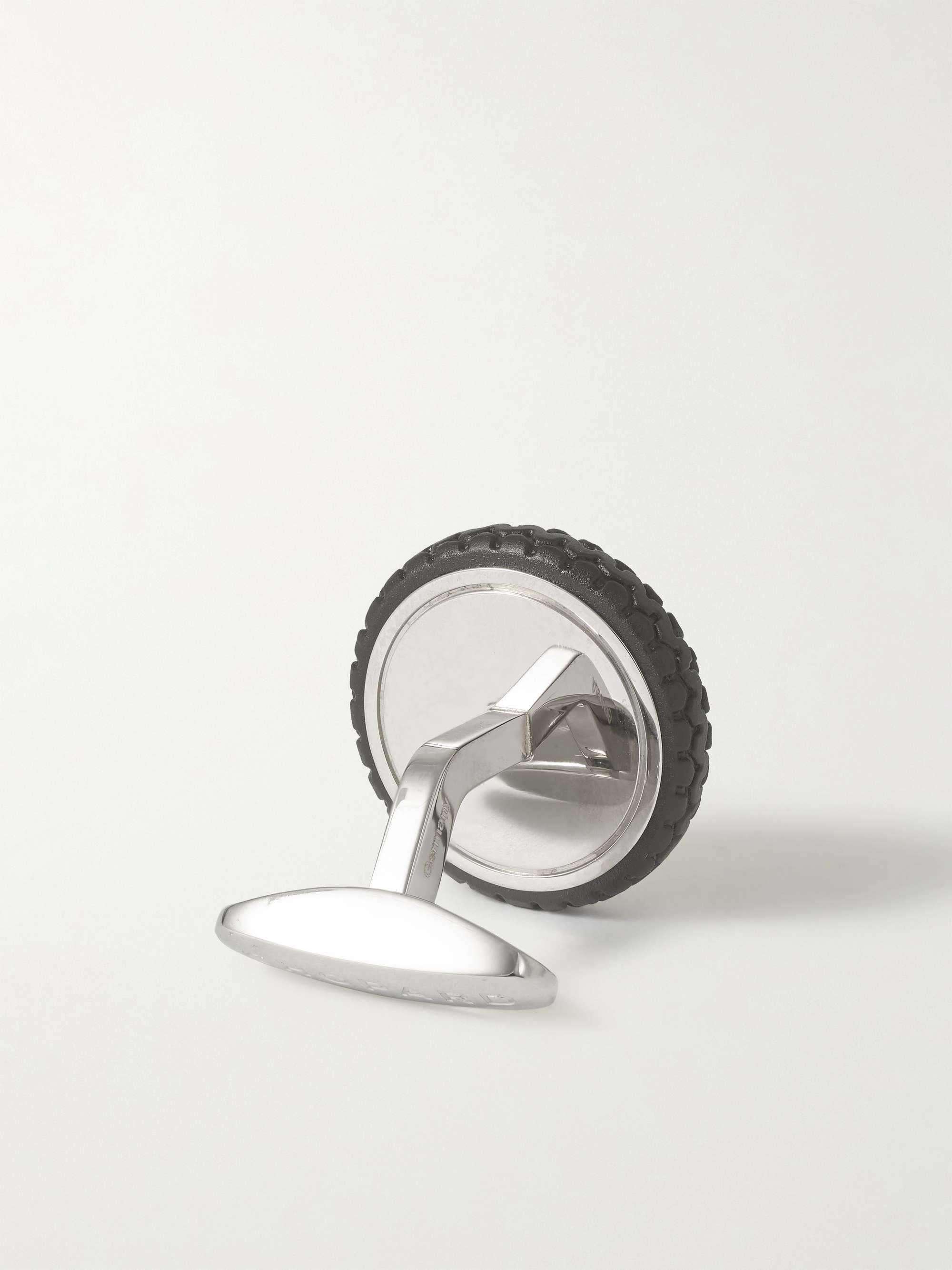 CHOPARD Mille Miglia Engraved Stainless Steel and Rubber Cufflinks