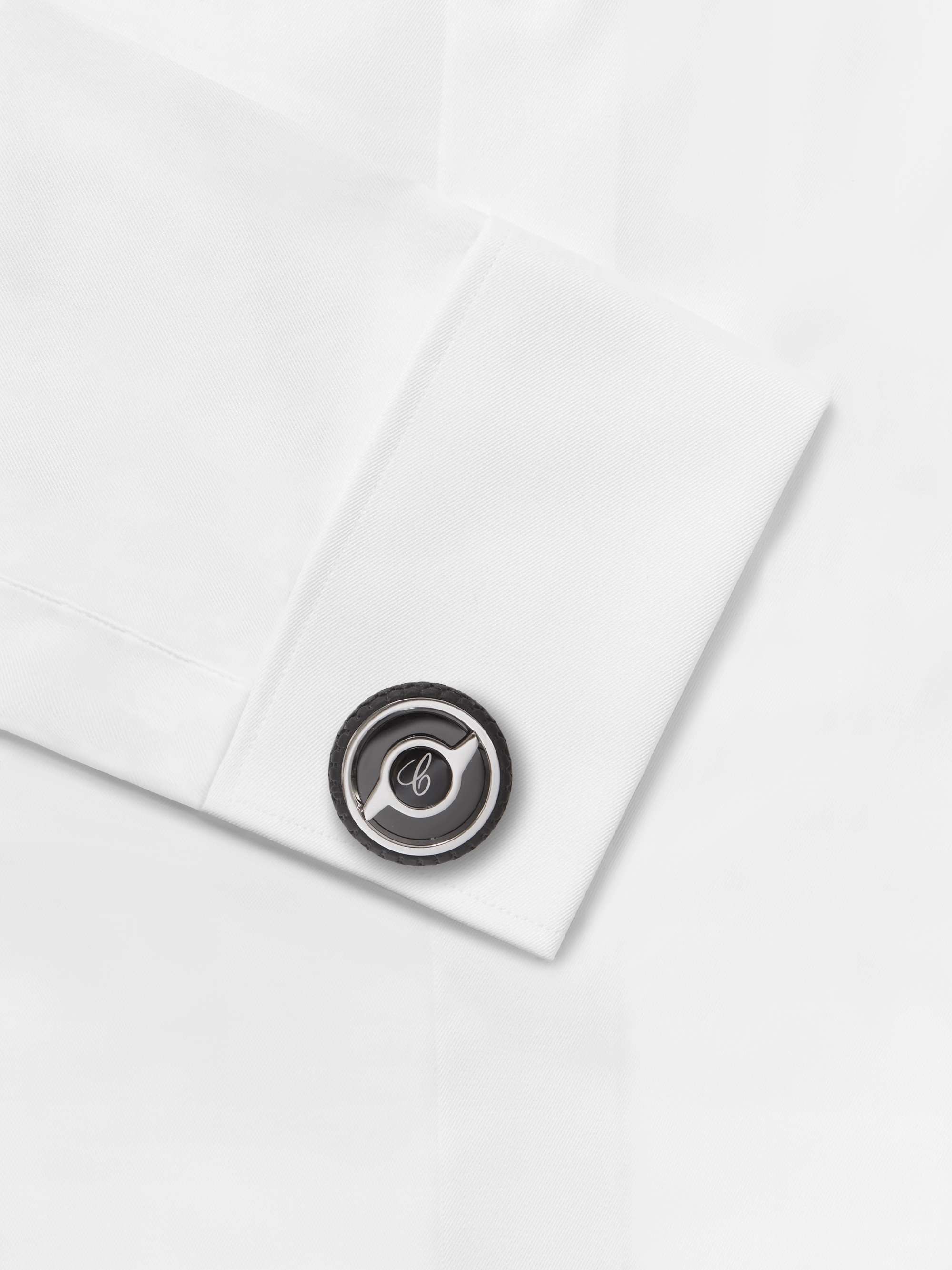 CHOPARD Mille Miglia Engraved Stainless Steel and Rubber Cufflinks