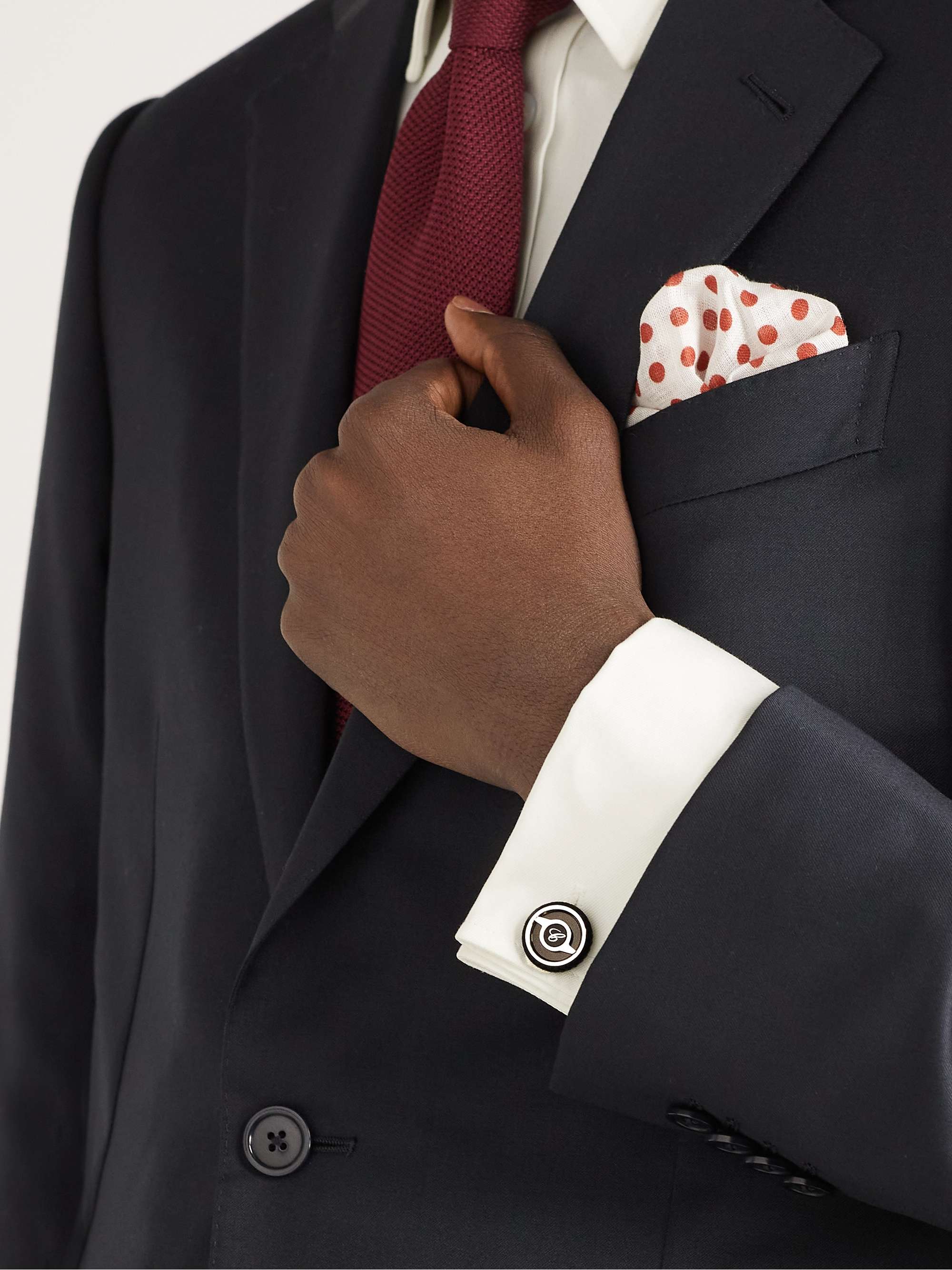 CHOPARD Mille Miglia Engraved Stainless Steel and Rubber Cufflinks
