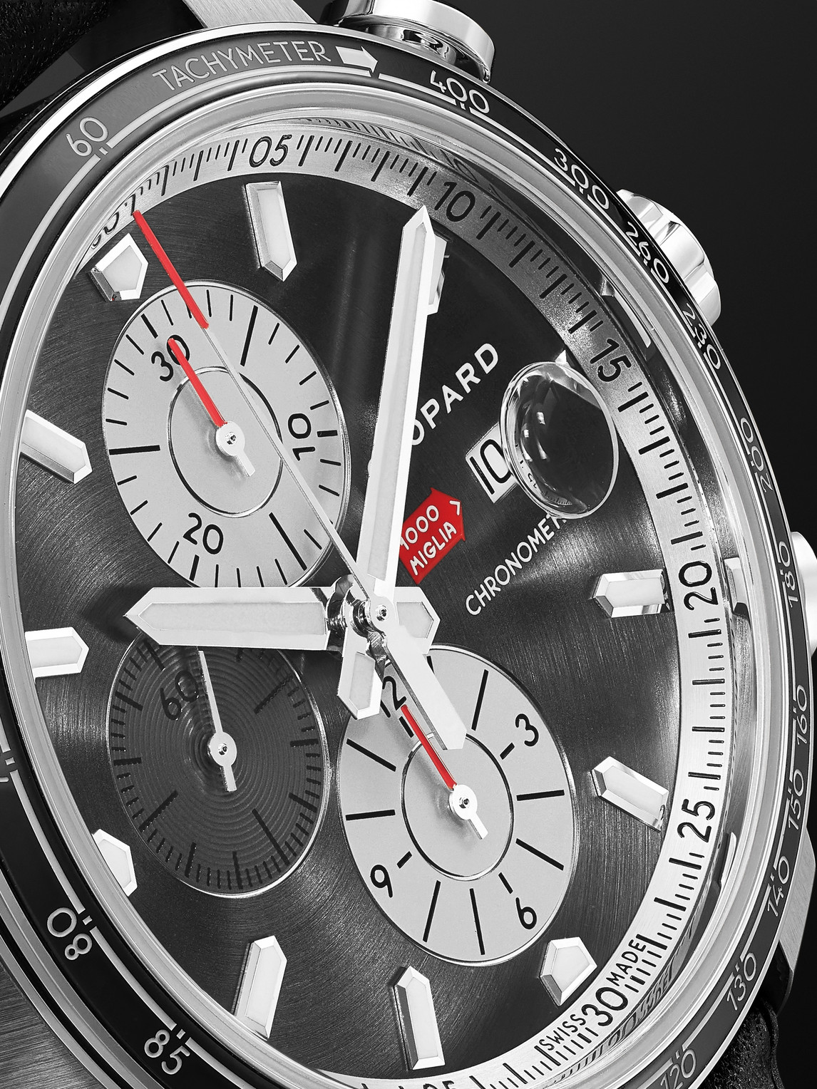 Shop Chopard Mille Miglia 2021 Race Edition Limited Edition Automatic Chronograph 44mm Stainless Steel And Leathe In Gray