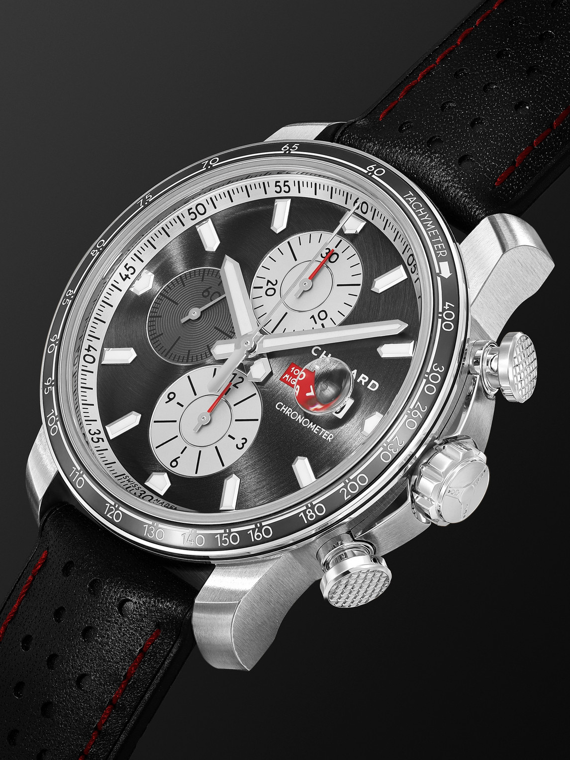 Shop Chopard Mille Miglia 2021 Race Edition Limited Edition Automatic Chronograph 44mm Stainless Steel And Leathe In Gray