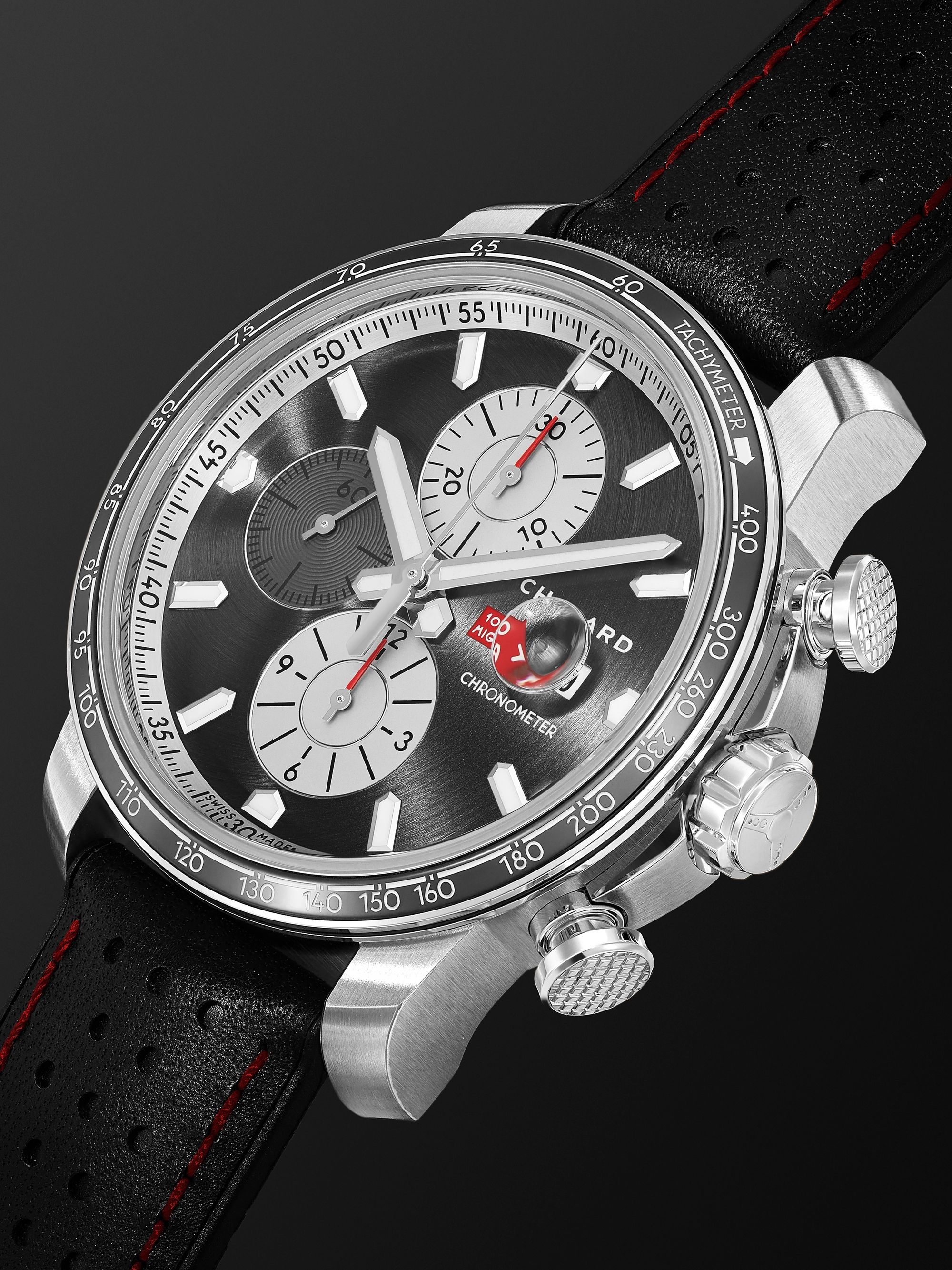 CHOPARD Mille Miglia 2021 Race Edition Limited Edition Automatic Chronograph 44mm Stainless Steel and Leather Watch, Ref. No. 168571-3009