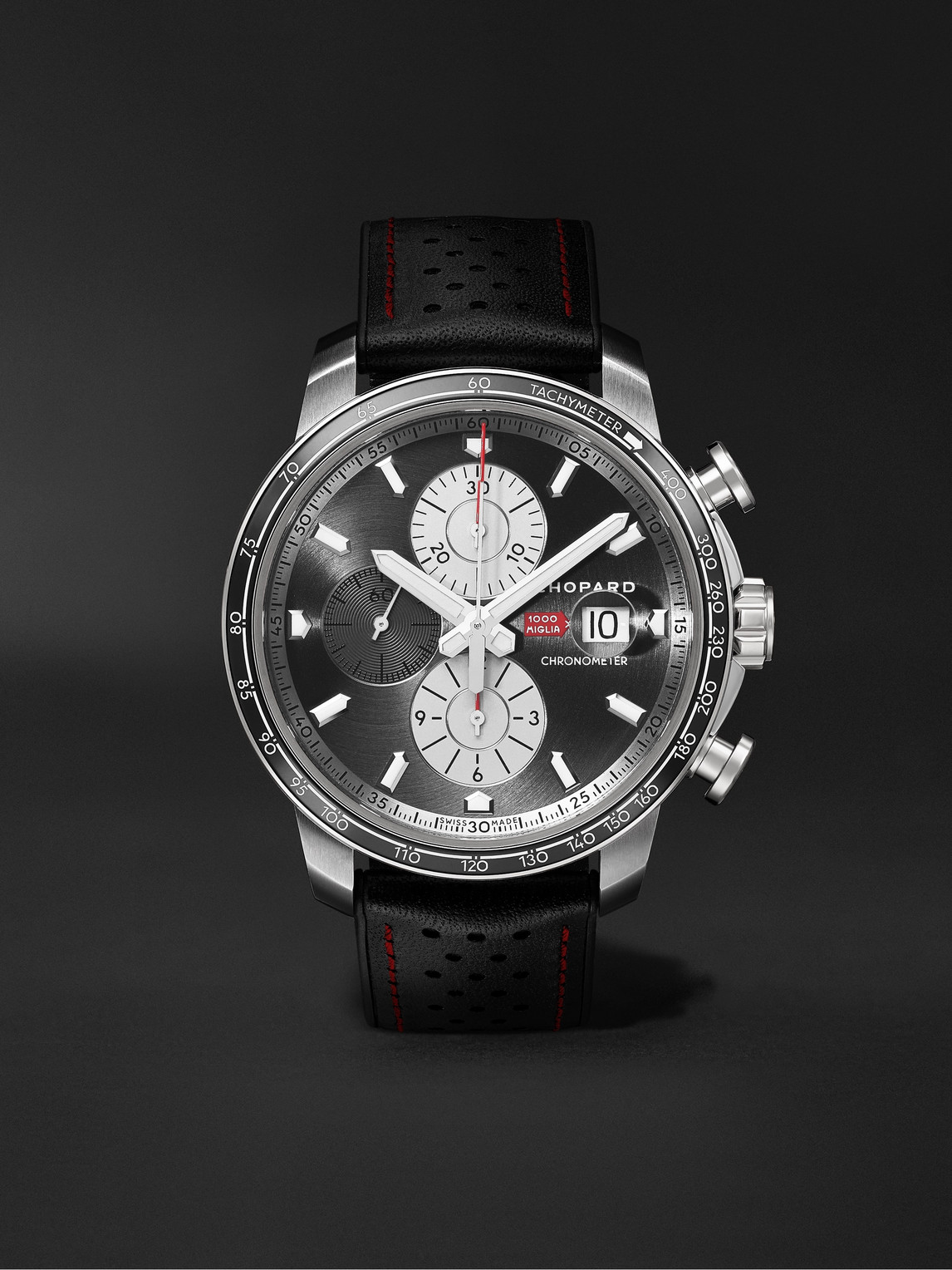 Chopard Mille Miglia 2021 Race Edition Limited Edition Automatic Chronograph 44mm Stainless Steel And Leathe In Gray