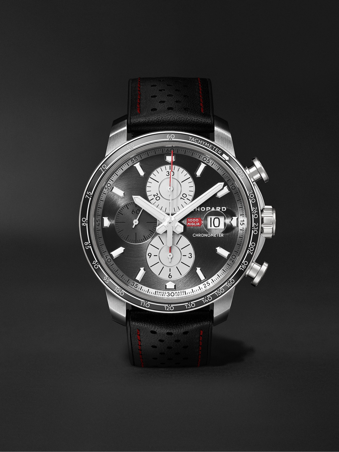 Mille Miglia 2021 Race Edition Limited Edition Automatic Chronograph 44mm Stainless Steel and Leather Watch, Ref. No. 168571-3009
