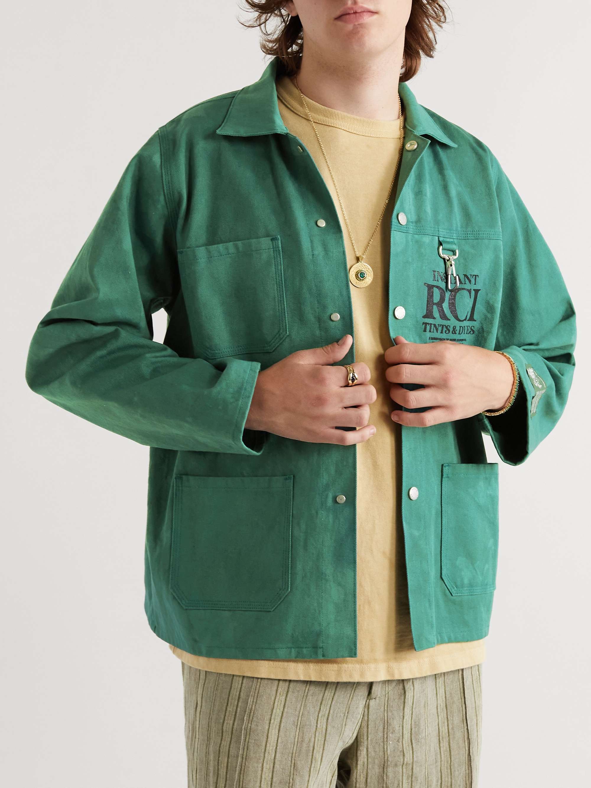 REESE COOPER® Hand-Dyed Printed Cotton Overshirt